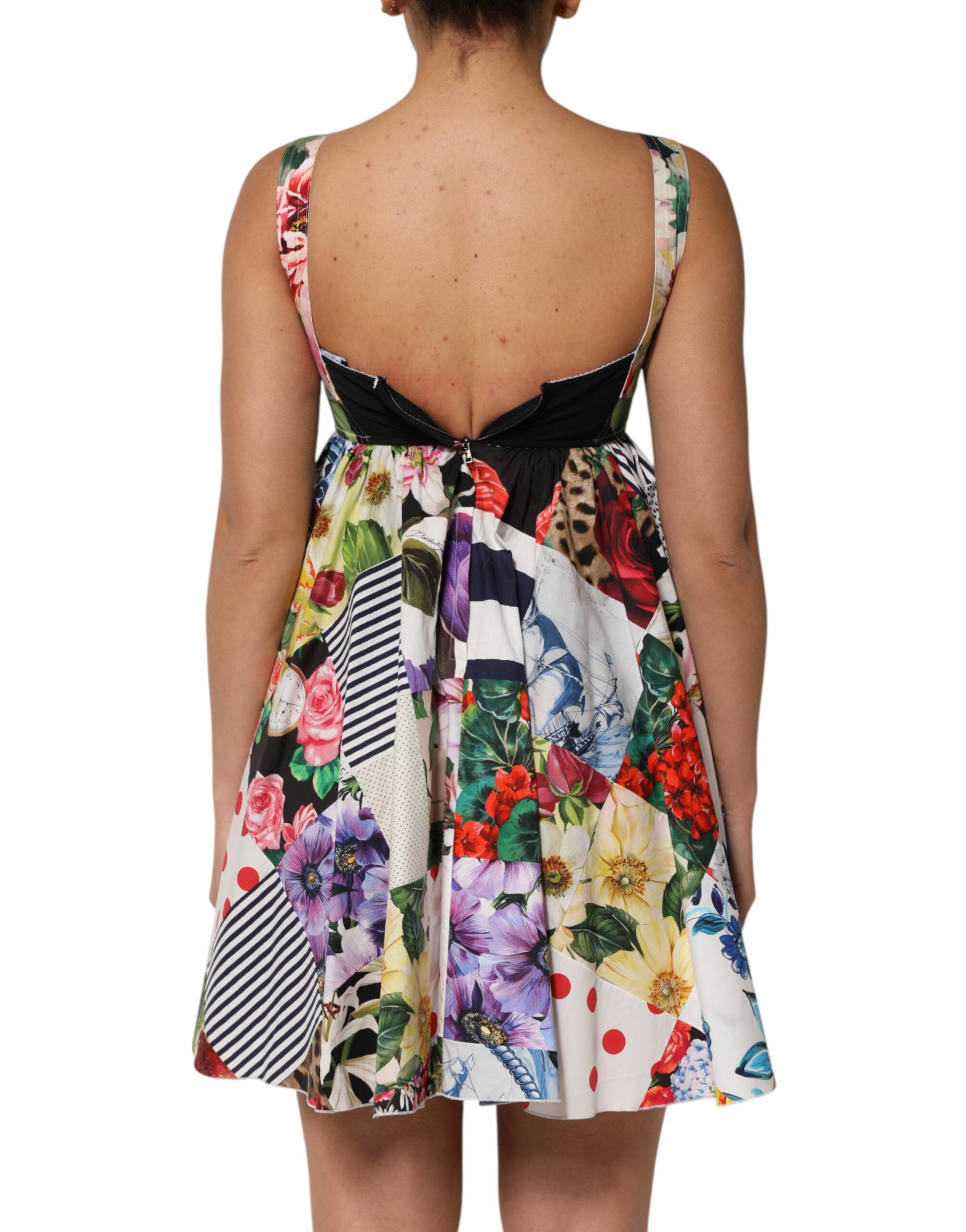 Dolce & Gabbana Multicolor Patchwork Cotton AlineMini Dress Dolce & Gabbana