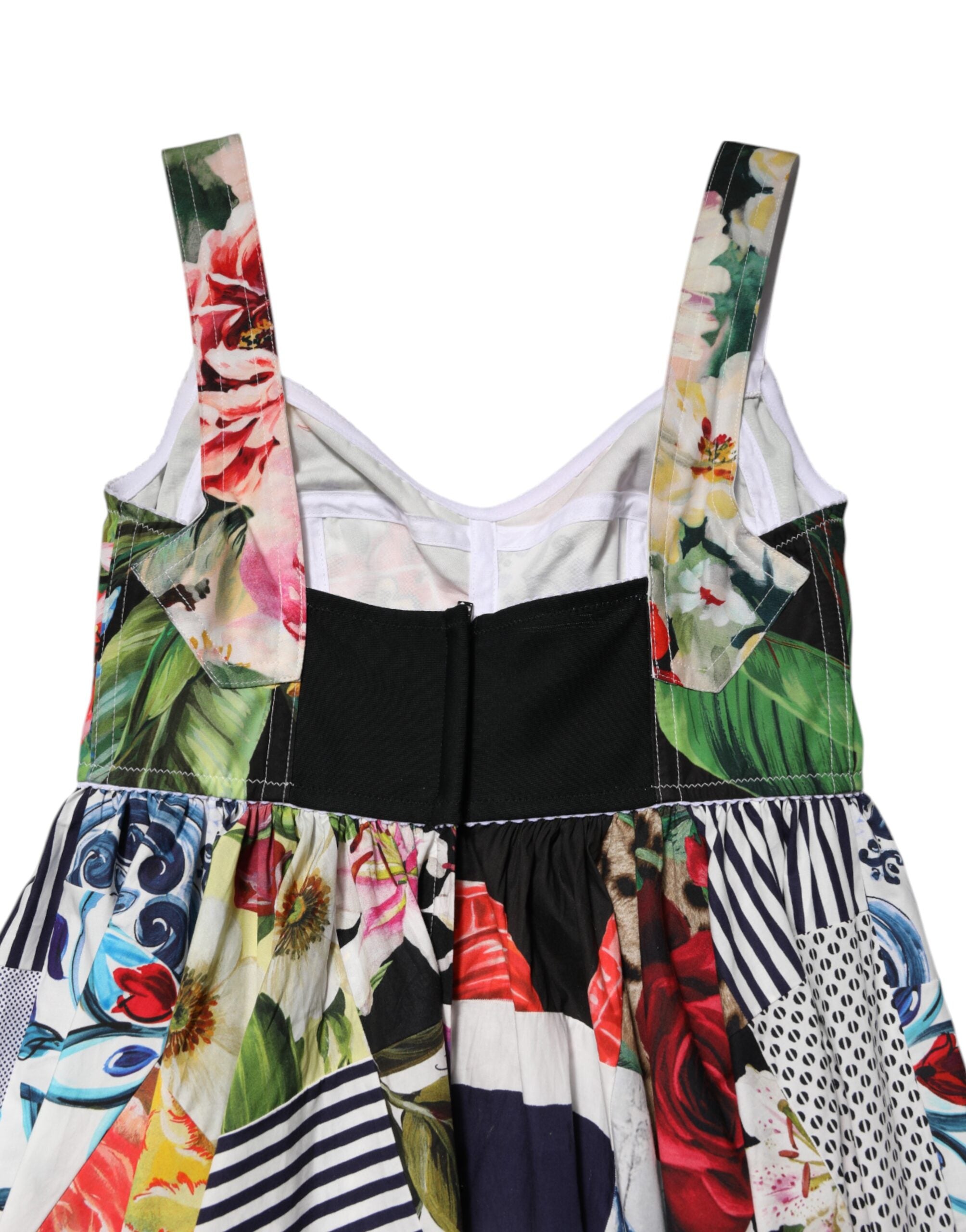 Dolce & Gabbana Multicolor Patchwork Cotton AlineMini Dress Dolce & Gabbana