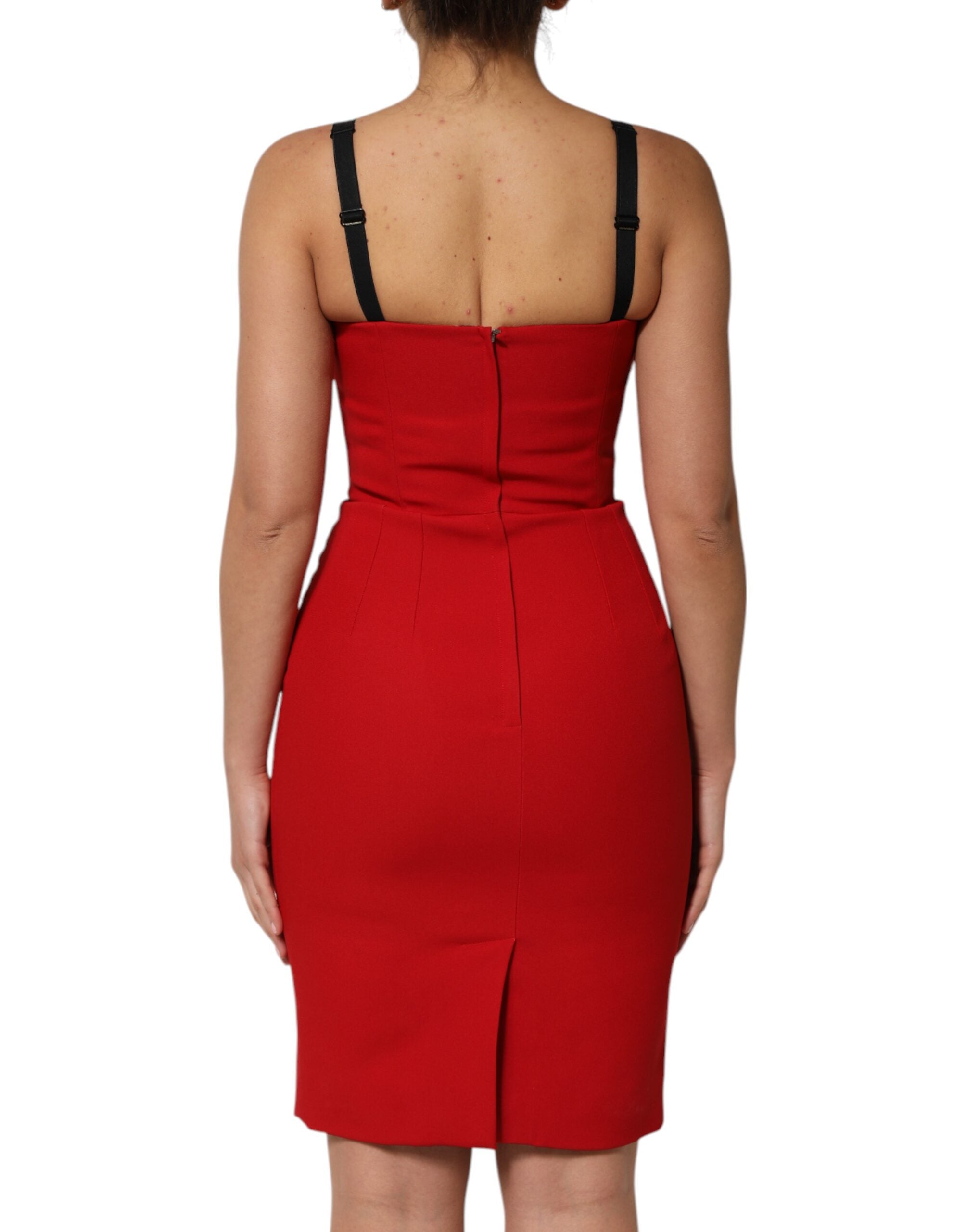 Dolce & Gabbana Red Stretch Bodycon Sheath Knee Length Dress Dolce & Gabbana