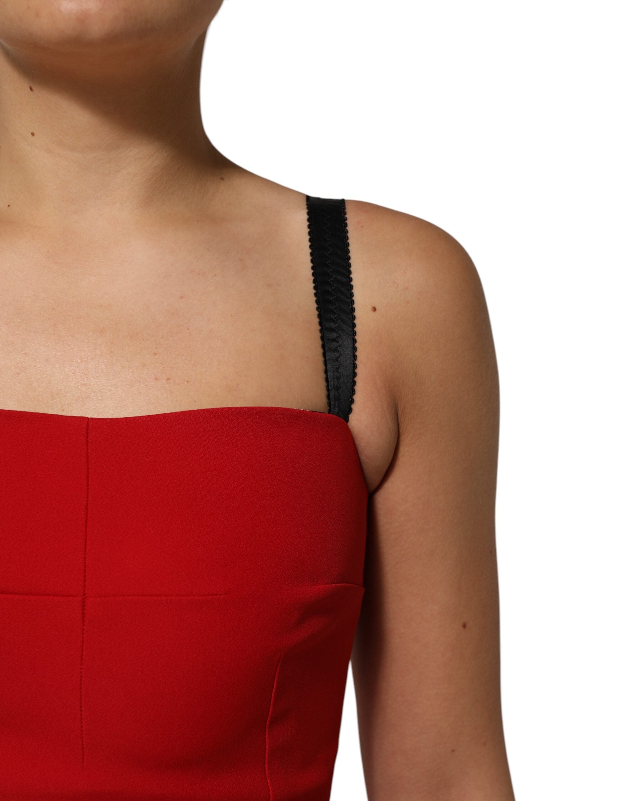 Dolce & Gabbana Red Stretch Bodycon Sheath Knee Length Dress Dolce & Gabbana