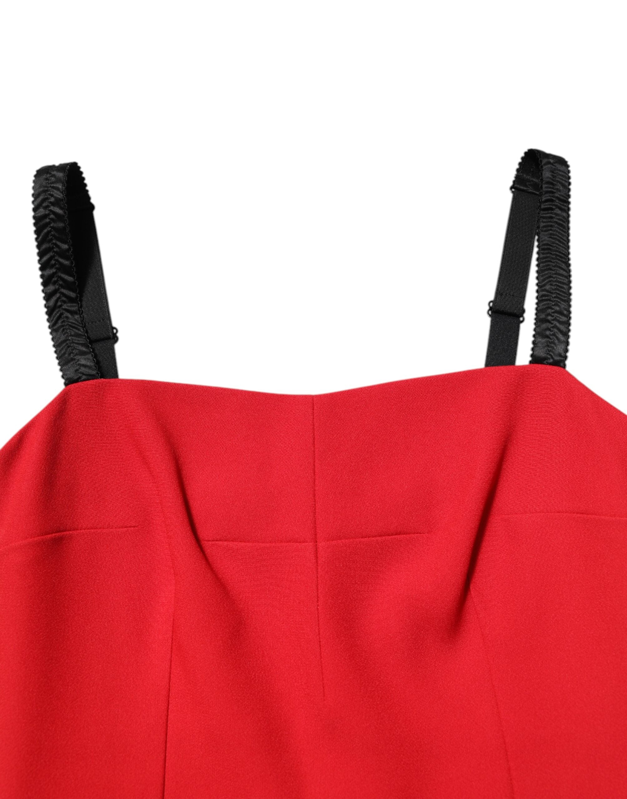 Dolce & Gabbana Red Stretch Bodycon Sheath Knee Length Dress Dolce & Gabbana