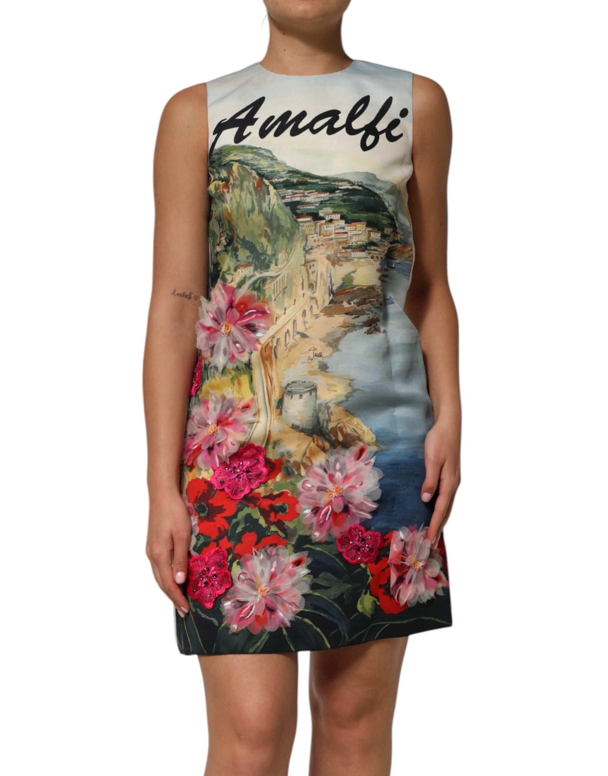 Dolce & Gabbana Multicolor Crystal Embellished Mini Dress Dolce & Gabbana