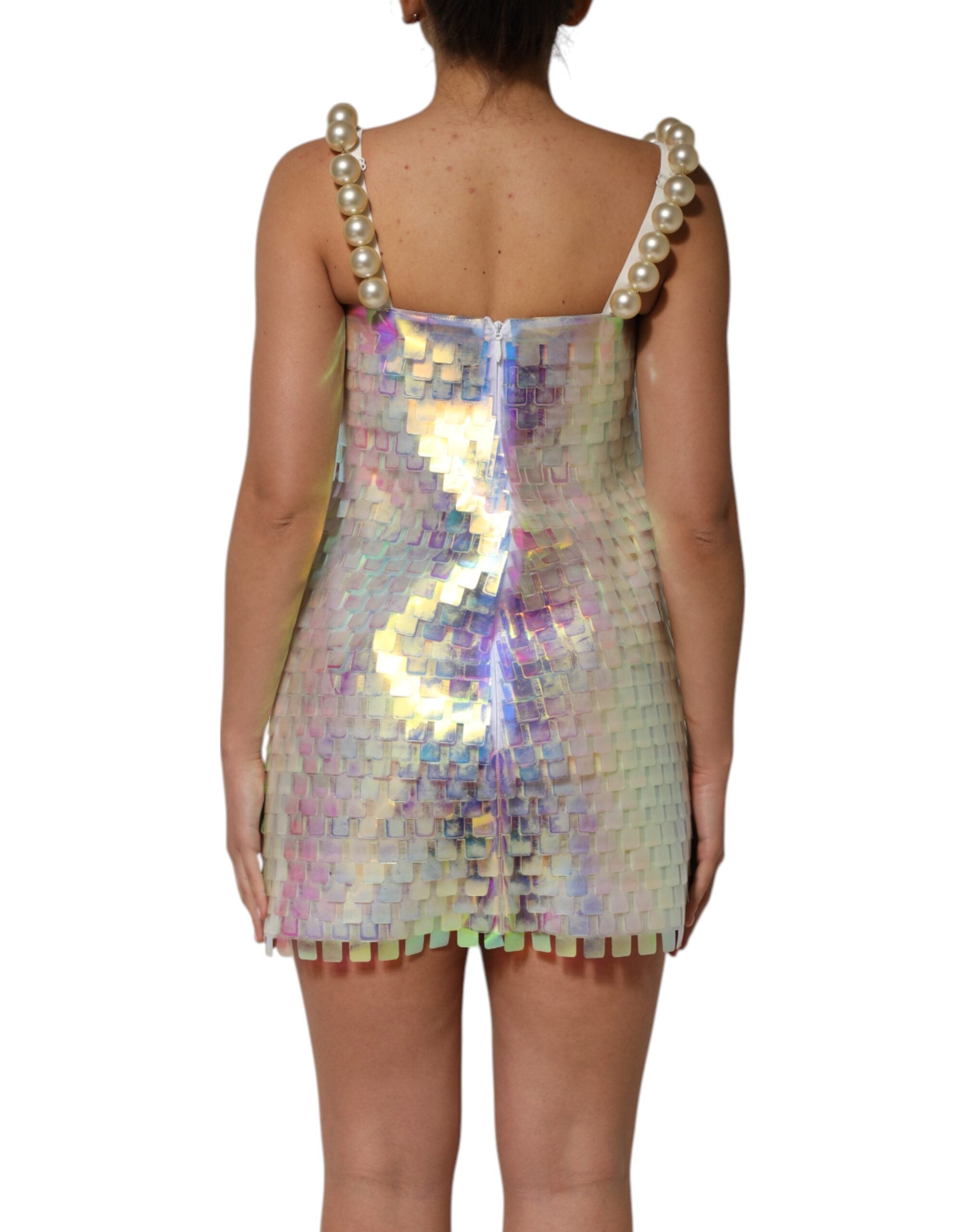 Dolce & Gabbana Multicolor Sequin Holographic Mini  Dress Dolce & Gabbana