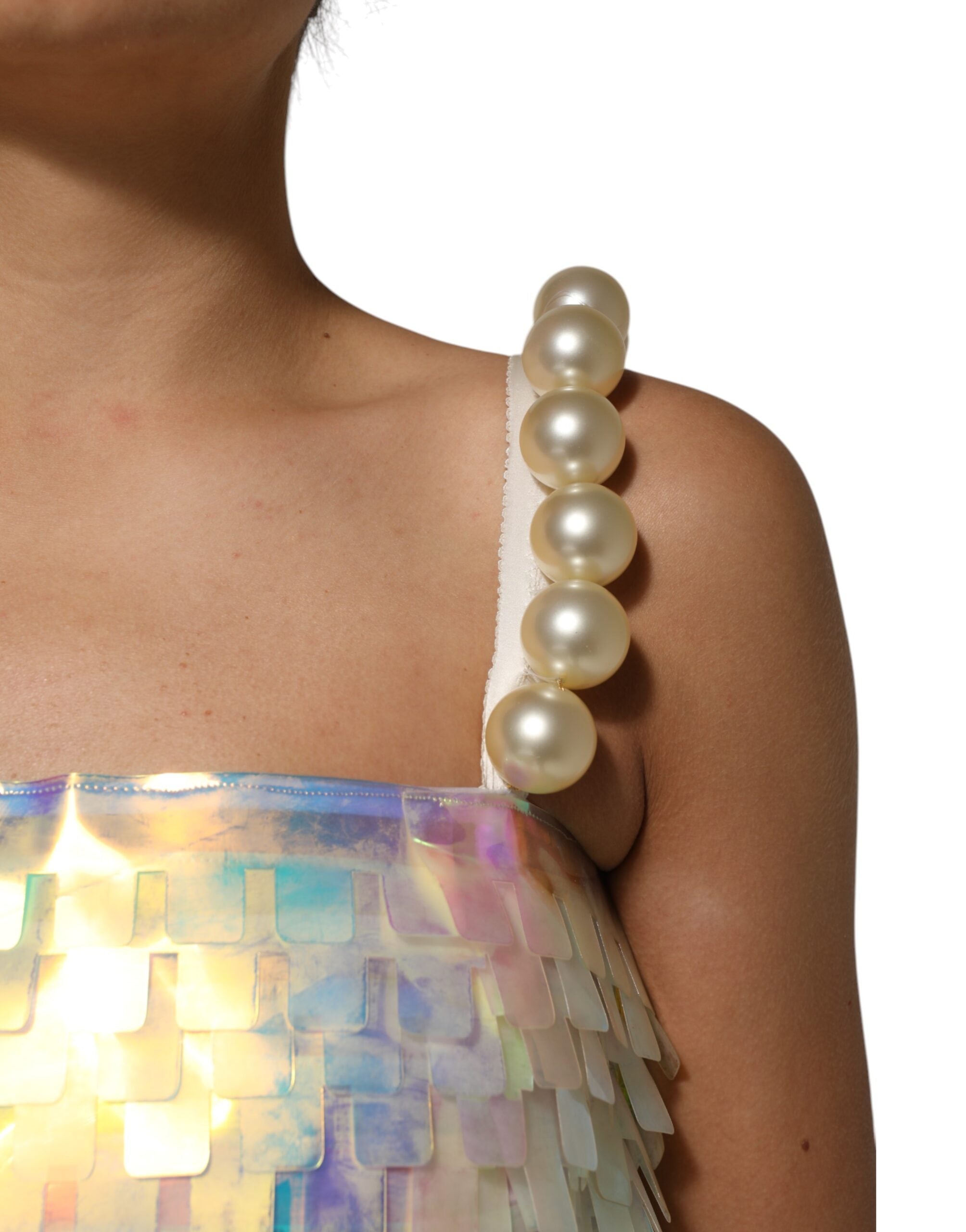 Dolce & Gabbana Multicolor Sequin Holographic Mini  Dress Dolce & Gabbana