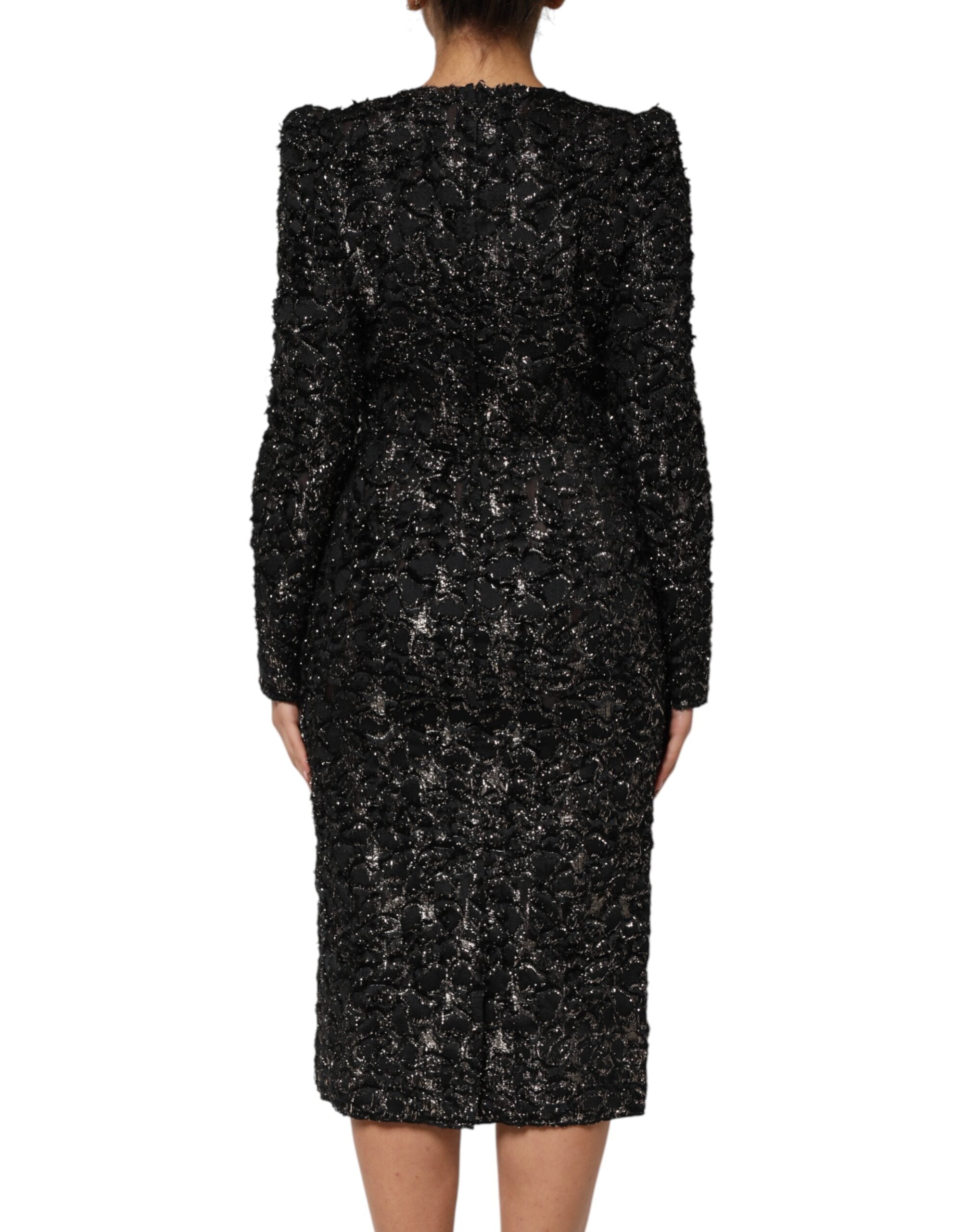 Dolce & Gabbana Black Sequin Bouclé Tweed Sheath Dress Dolce & Gabbana