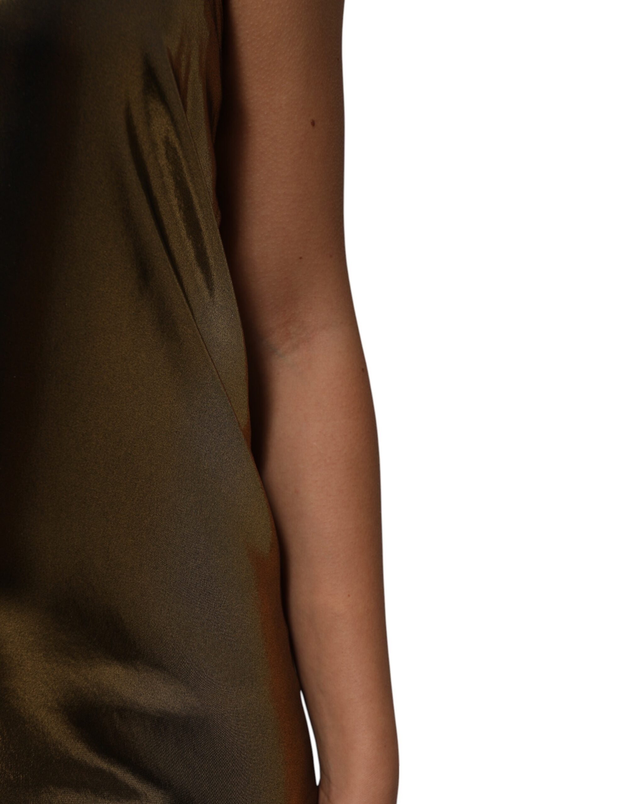 Dolce & Gabbana Metallic Gold Sleeveless A-line Mini Dress Dolce & Gabbana