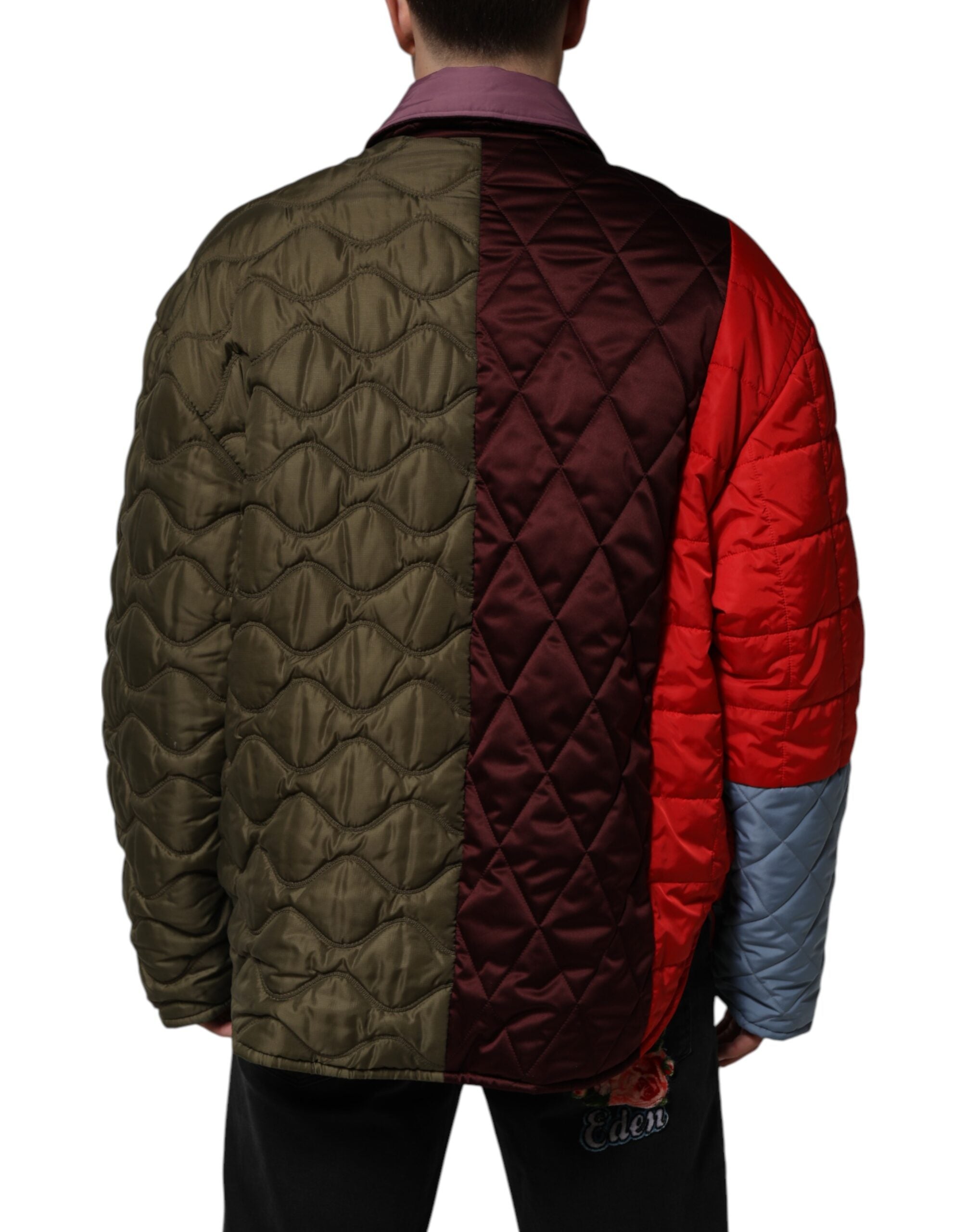 Dolce & Gabbana Multicolor Patchwork PolyesterQuilted Jacket Dolce & Gabbana