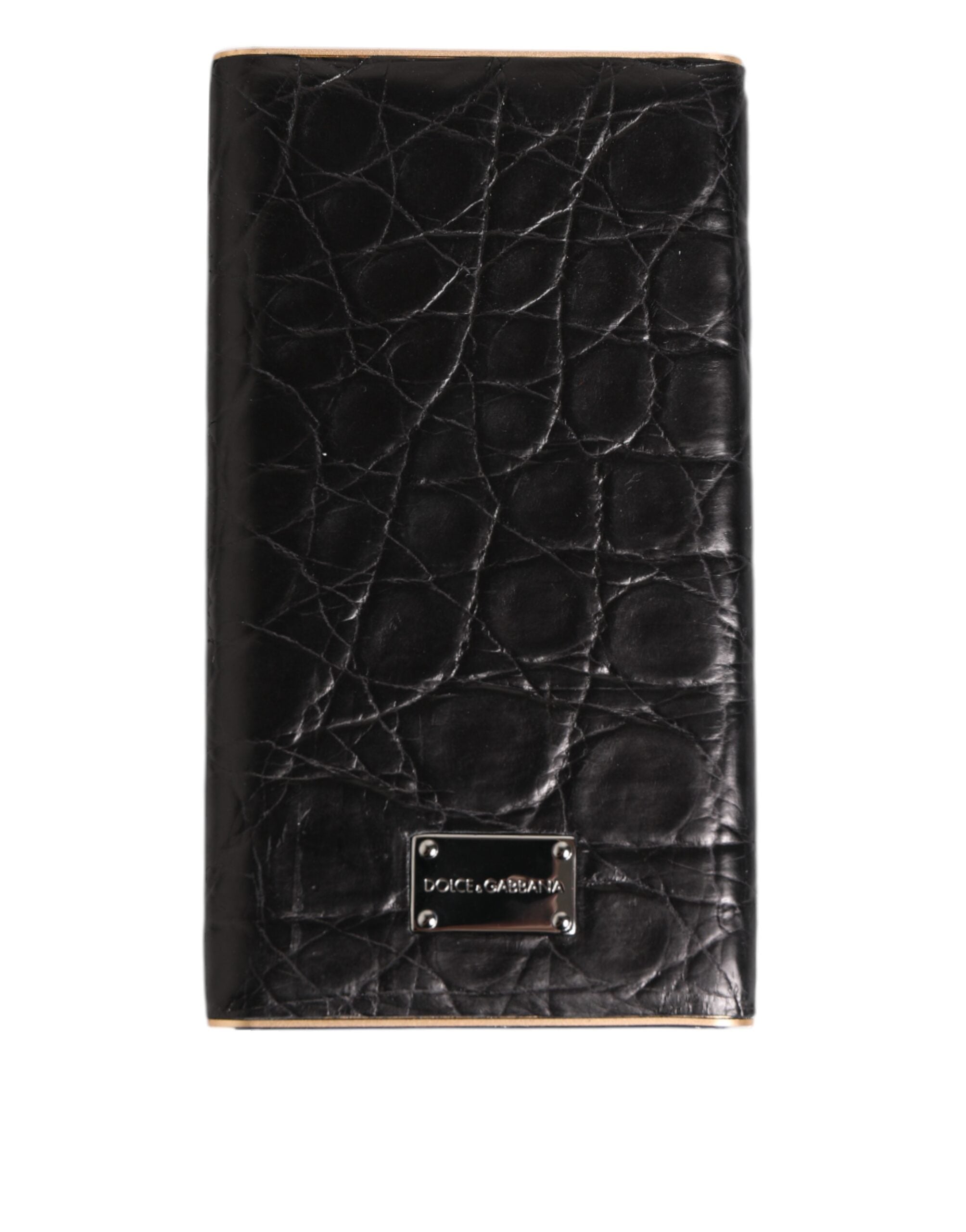 Dolce & Gabbana Black Leather Exotic Skin 3000mAh Power Bank Charger USB Dolce & Gabbana