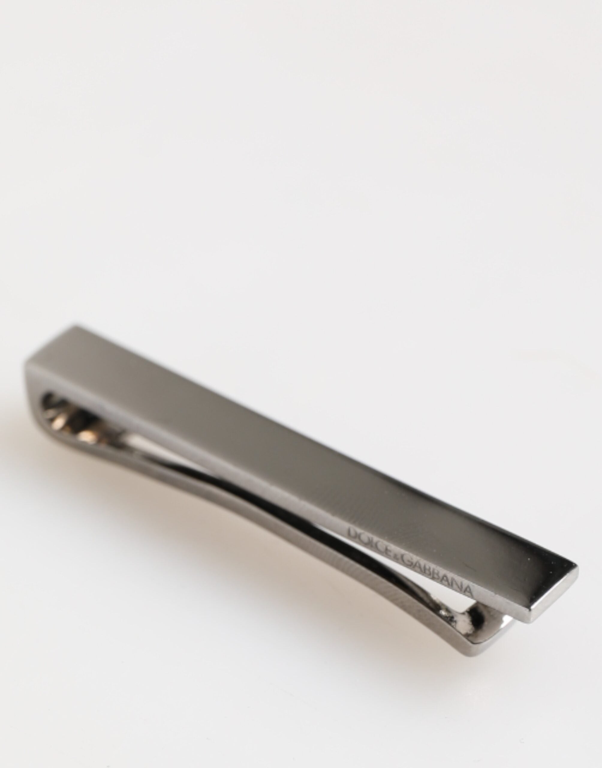 Dolce & Gabbana Silver Tone Brass Logo Branded Men Accessory Tie Clip Bar Dolce & Gabbana