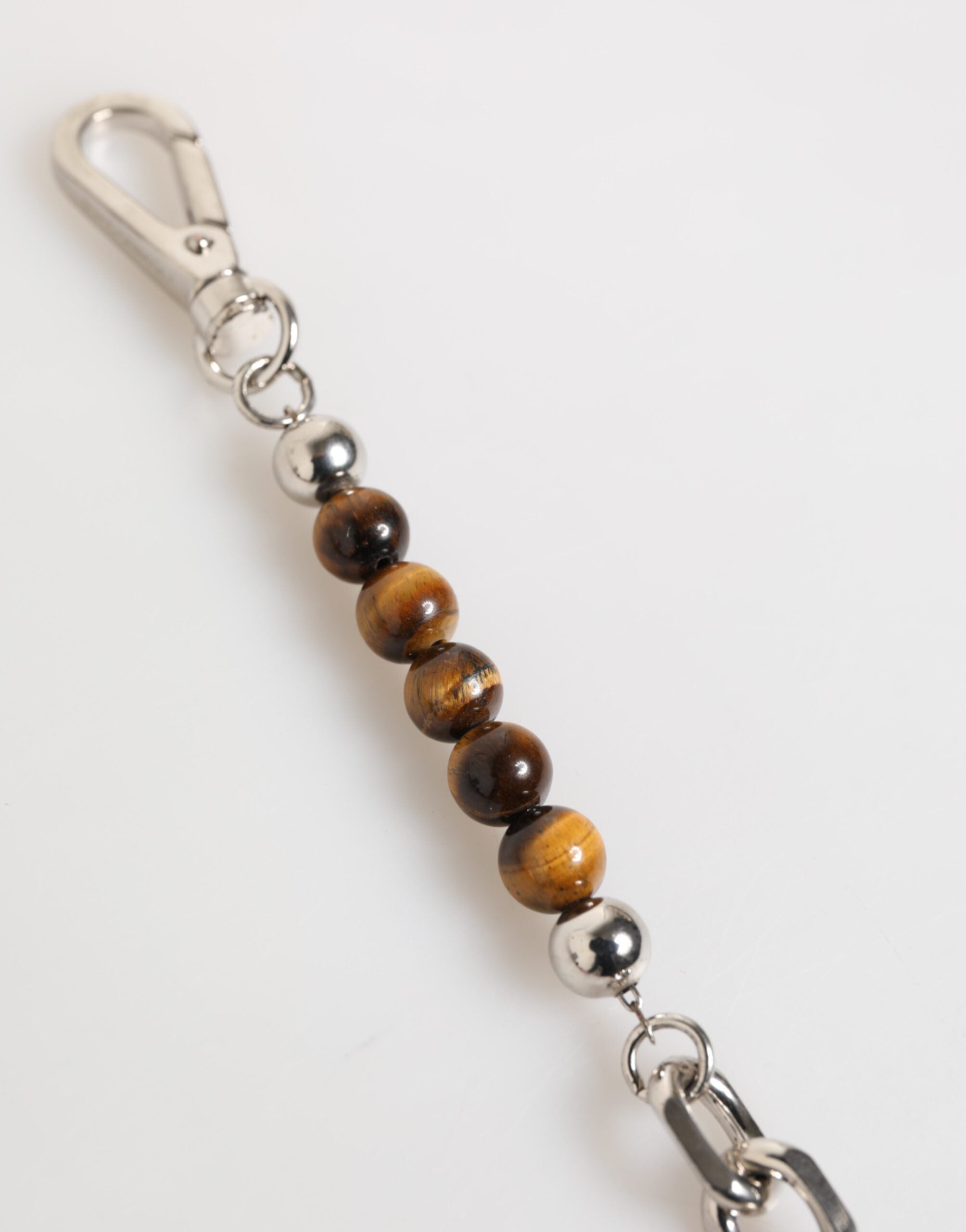Dolce & Gabbana Silver Chain Brass Beaded Lobster Clasp Logo Men Bracelet Dolce & Gabbana