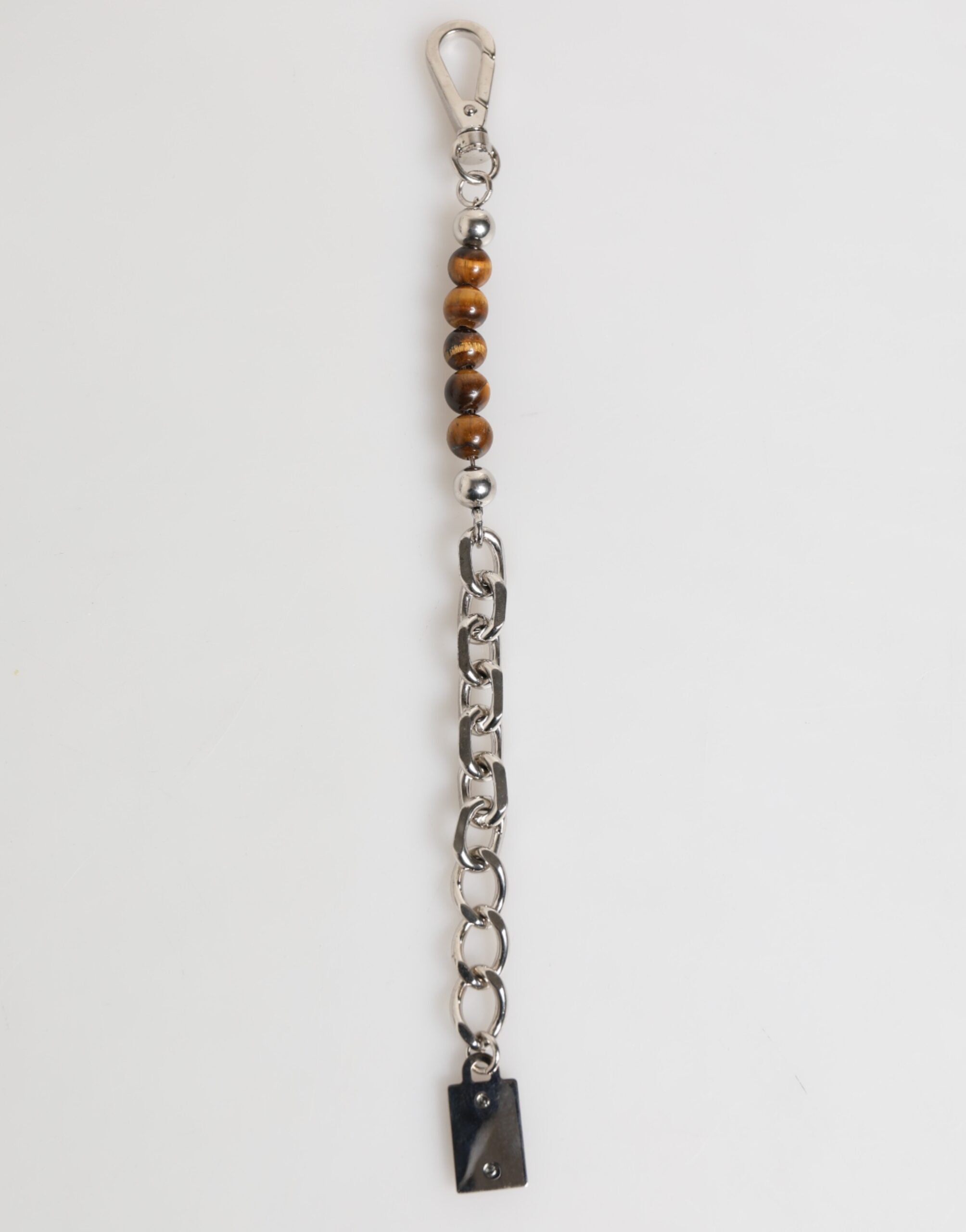Dolce & Gabbana Silver Chain Brass Beaded Lobster Clasp Logo Men Bracelet Dolce & Gabbana
