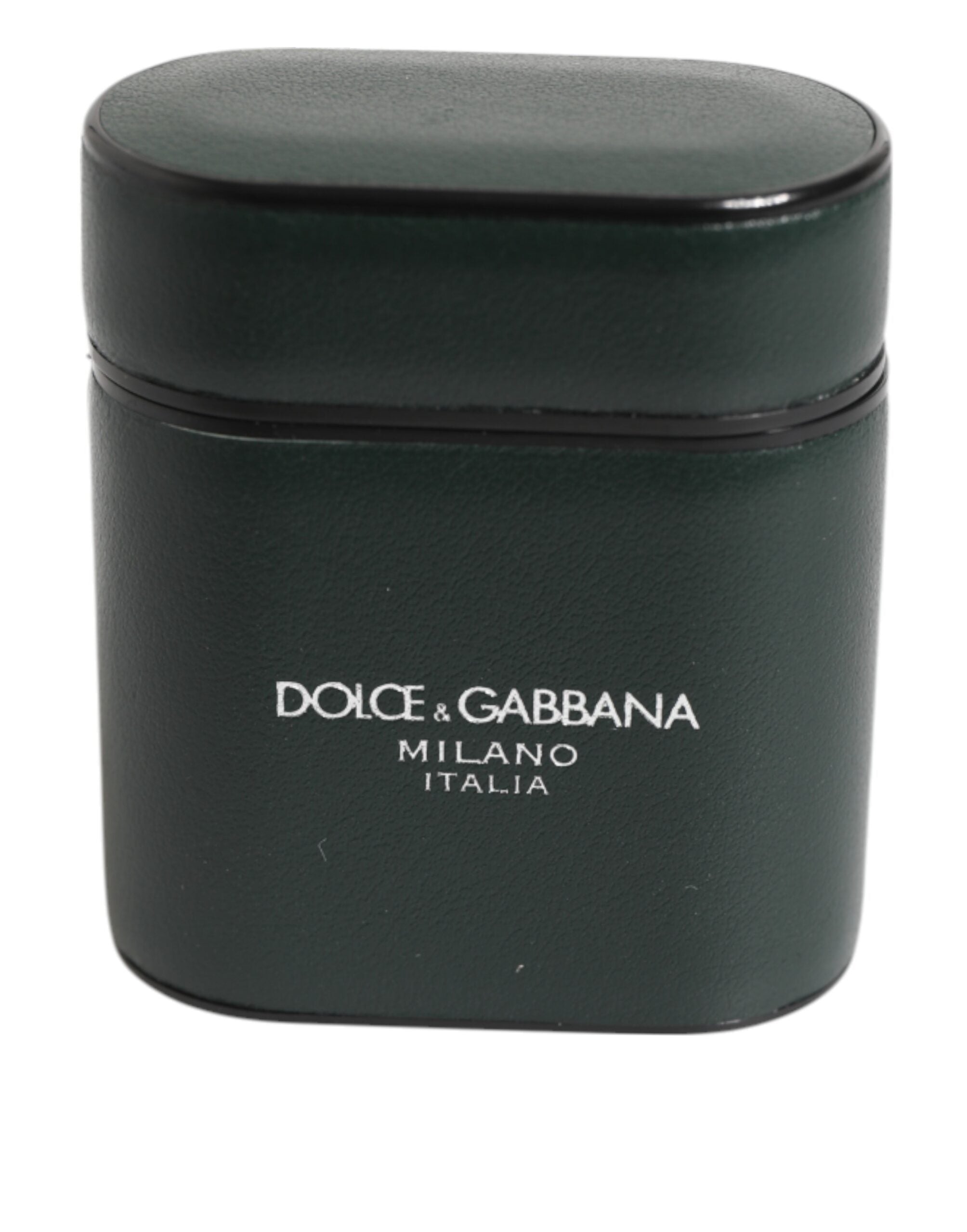 Dolce & Gabbana Black Leather Logo Print Flip Holder Men Airpods Case Dolce & Gabbana