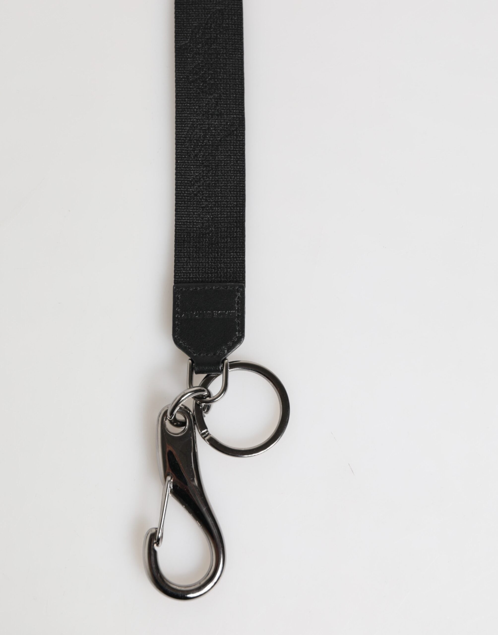 Dolce & Gabbana Black Yellow Polyester DG Logo Silver Keychain Keyring Dolce & Gabbana