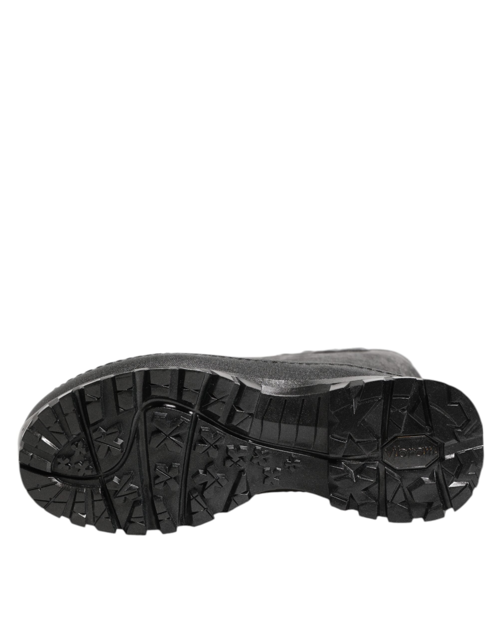 Dolce & Gabbana Metallic Black Pull On Rain Boots Men Shoes Dolce & Gabbana