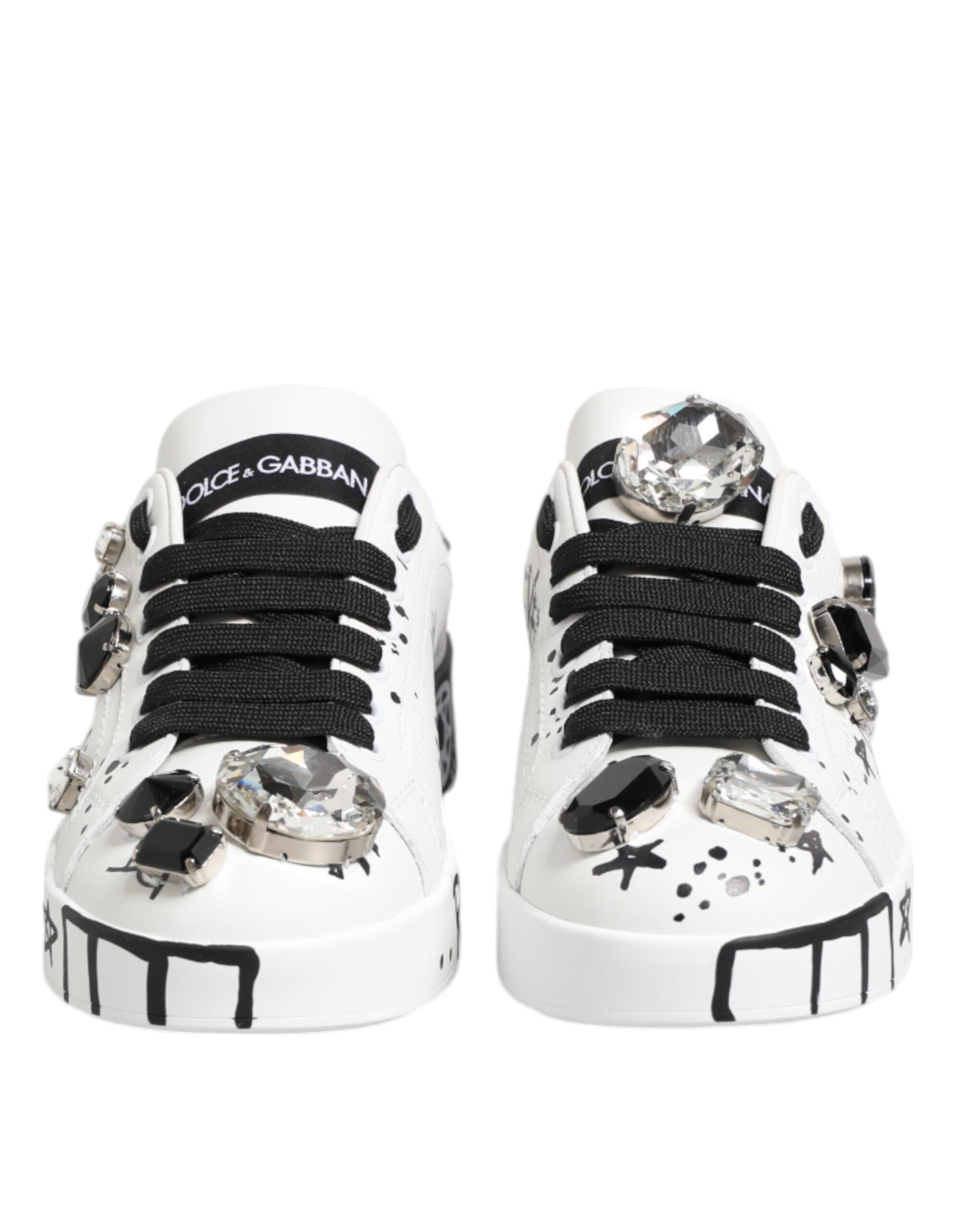 Dolce & Gabbana White Portofino Crystal Sneakers  Shoes Dolce & Gabbana