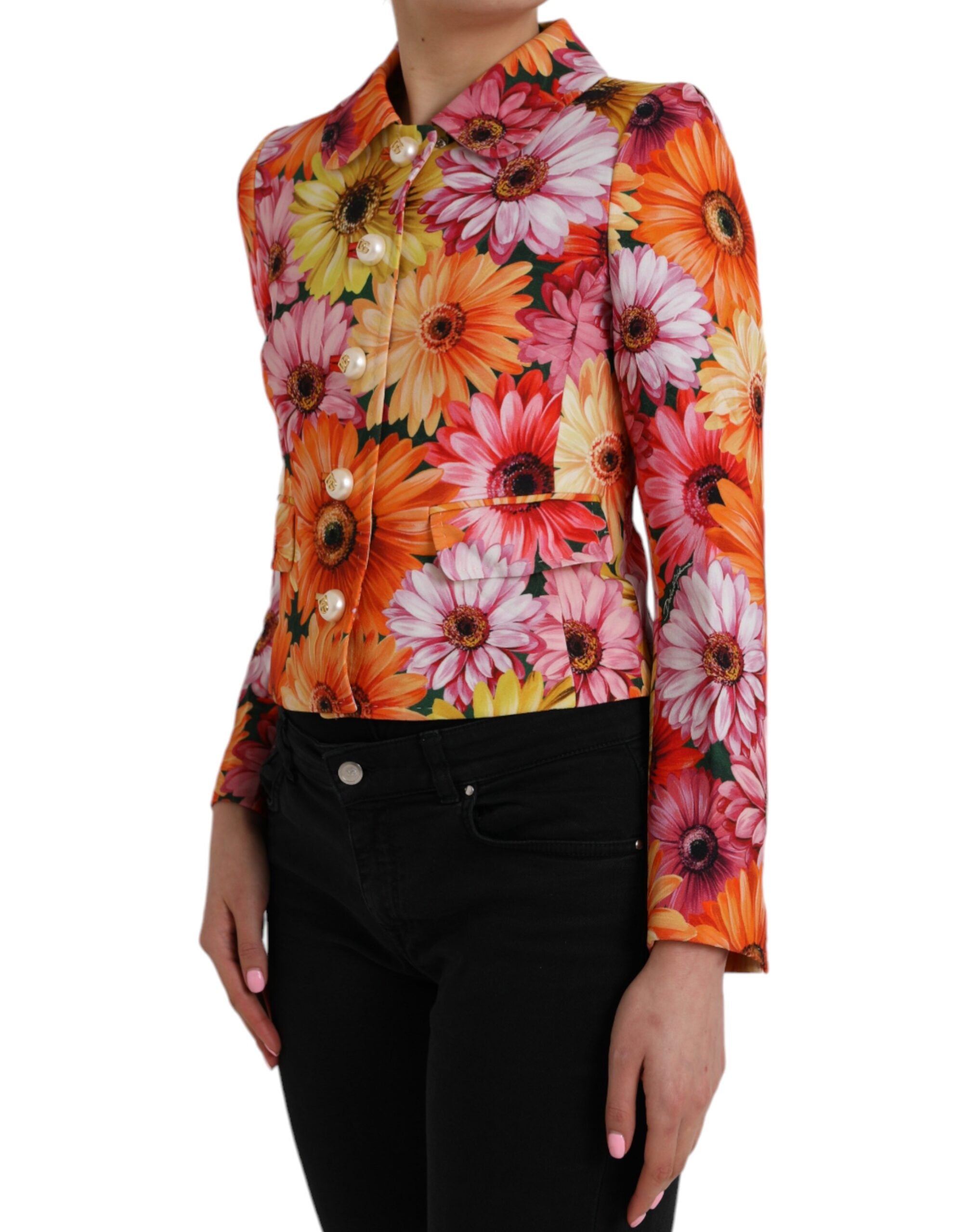 Dolce & Gabbana Multicolor Daisy Print Floral Fantasy Jacket Dolce & Gabbana