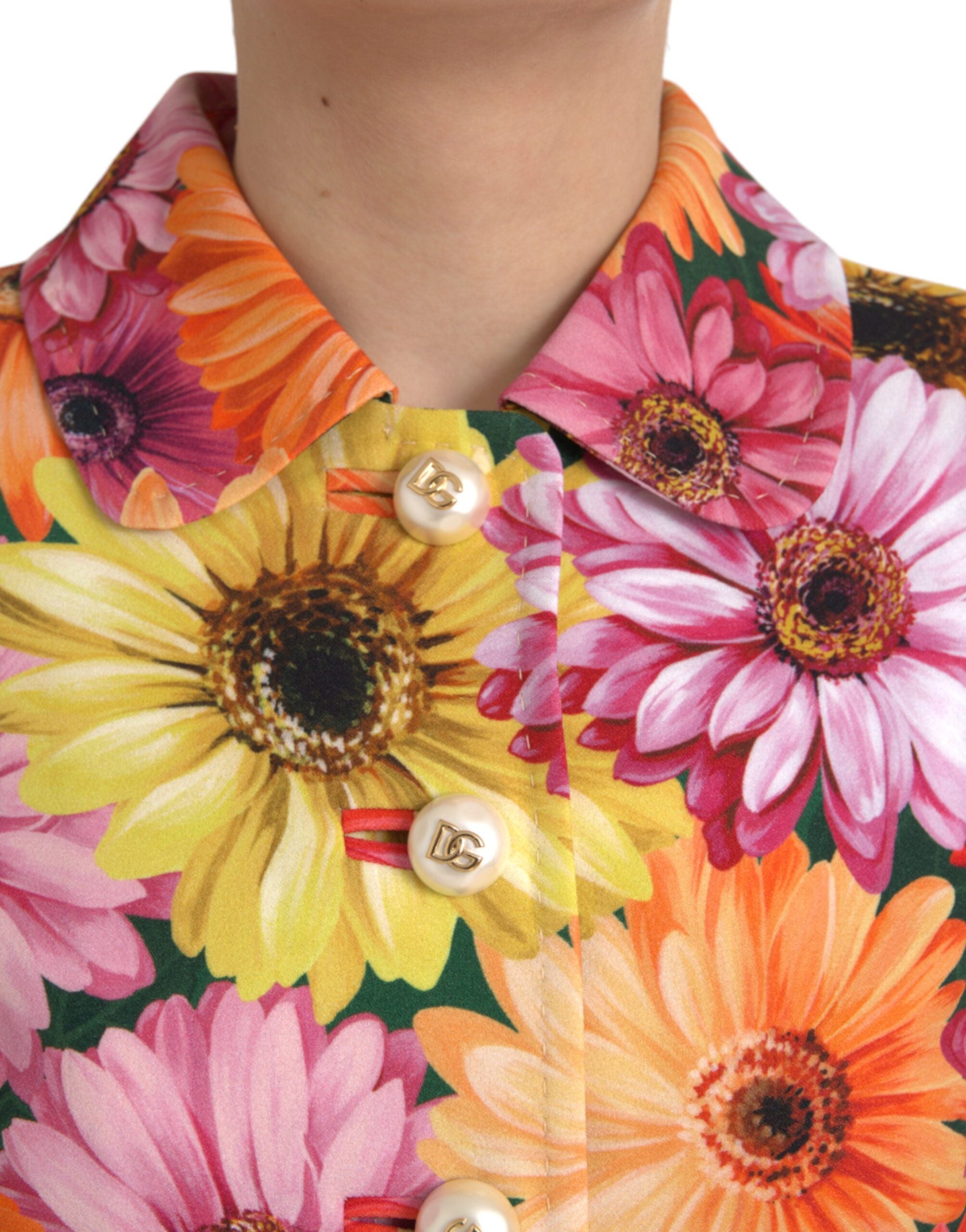 Dolce & Gabbana Multicolor Daisy Print Floral Fantasy Jacket Dolce & Gabbana