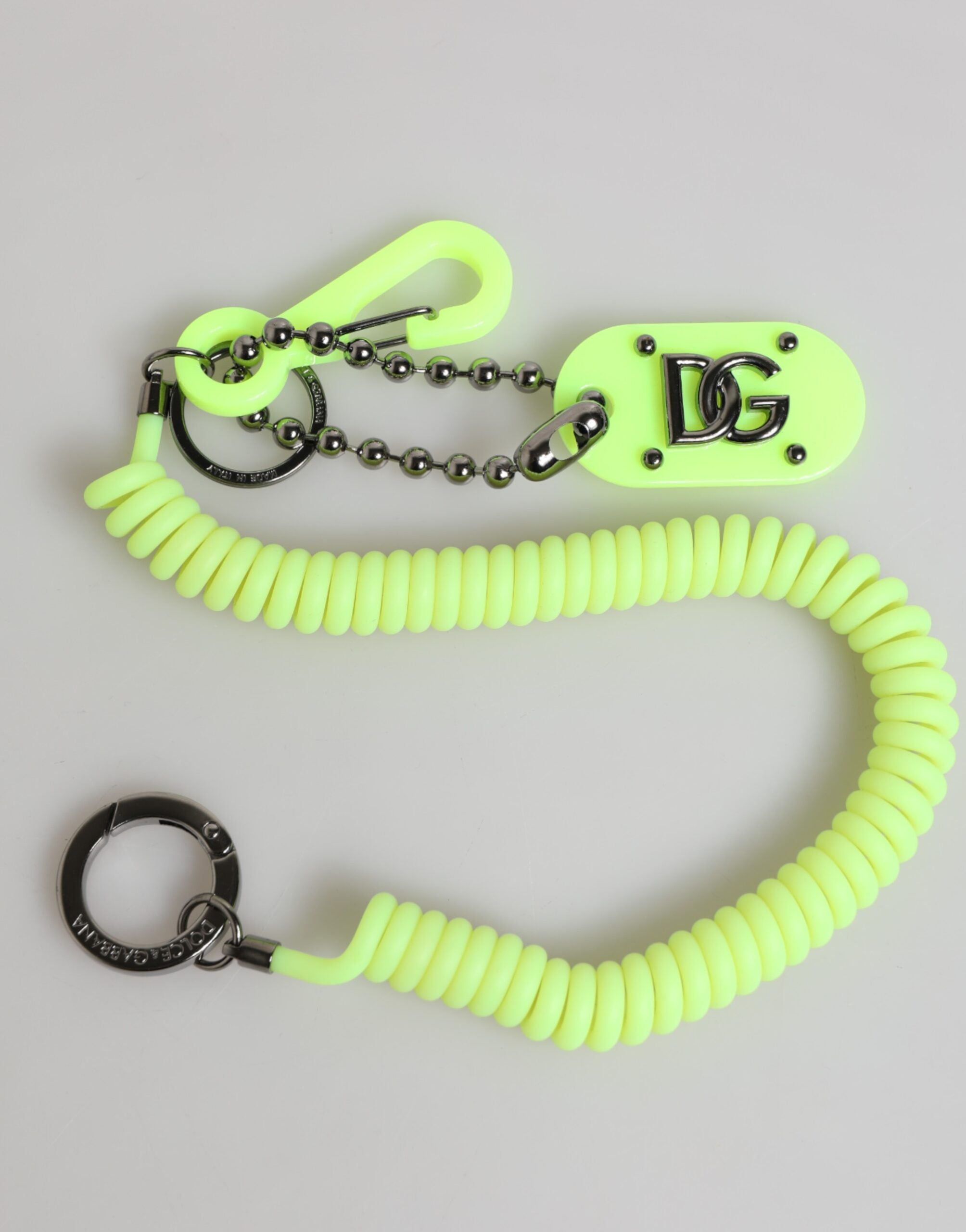 Dolce & Gabbana Green Springy Key Holder DG Logo Men's Keychain Keyring Dolce & Gabbana
