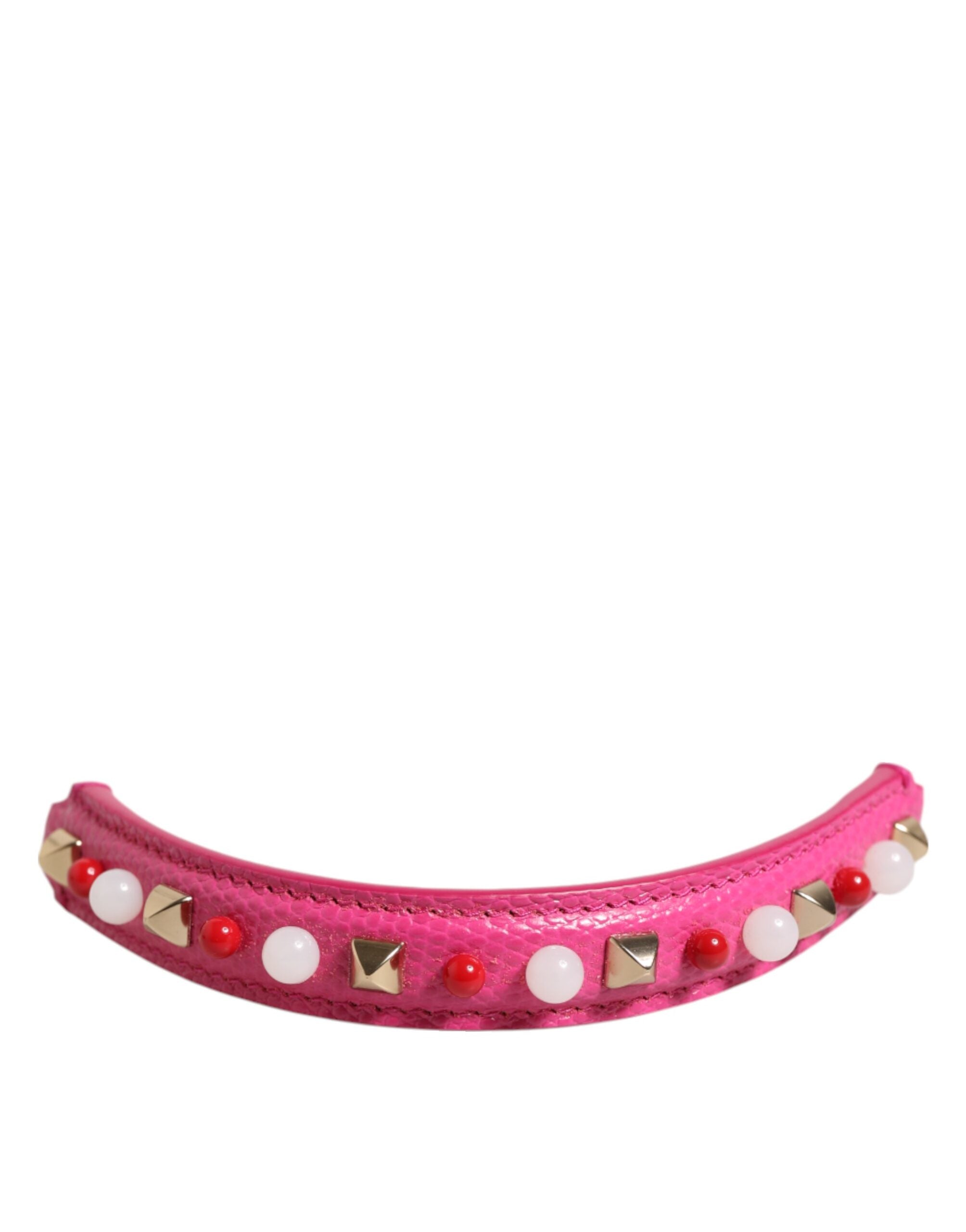 Dolce & Gabbana Pink Embellished Leather Bag Handle Women Shoulder Strap Dolce & Gabbana