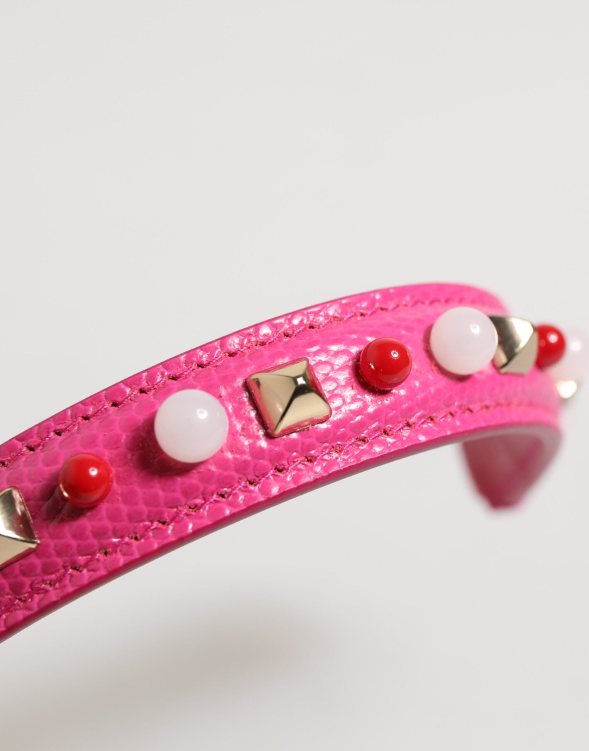 Dolce & Gabbana Pink Embellished Leather Bag Handle Women Shoulder Strap Dolce & Gabbana