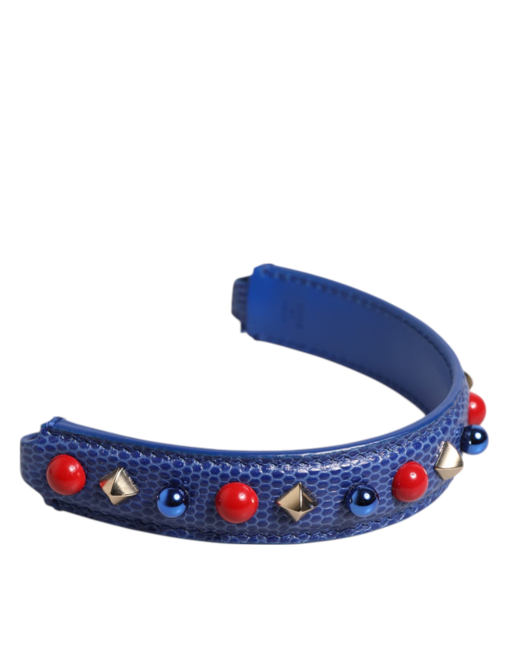 Dolce & Gabbana Blue Embellished Leather Bag Handle Women Shoulder Strap Dolce & Gabbana