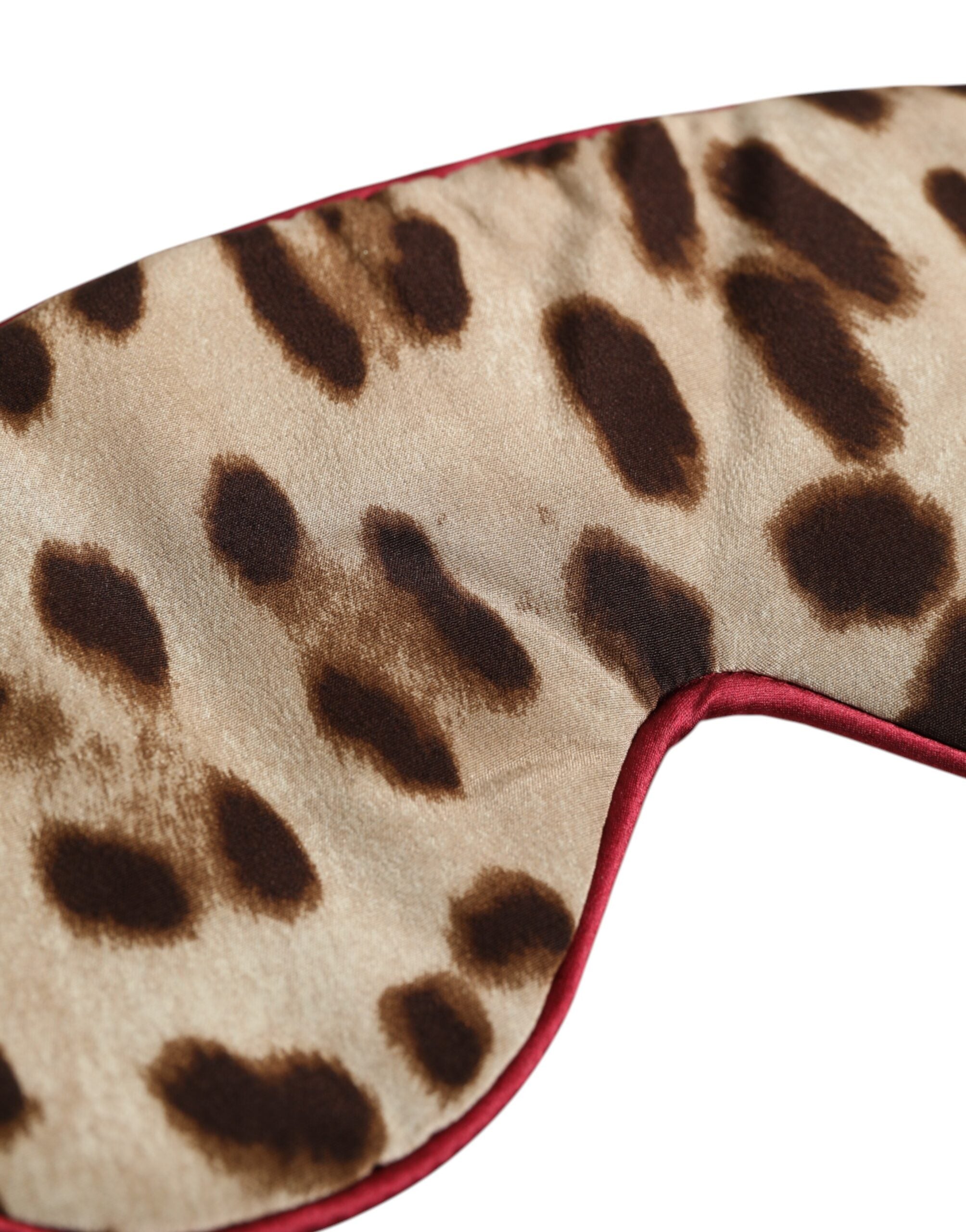 Dolce & Gabbana Brown Leopard Print Silk Women Accessory Sleep Eye Mask Dolce & Gabbana