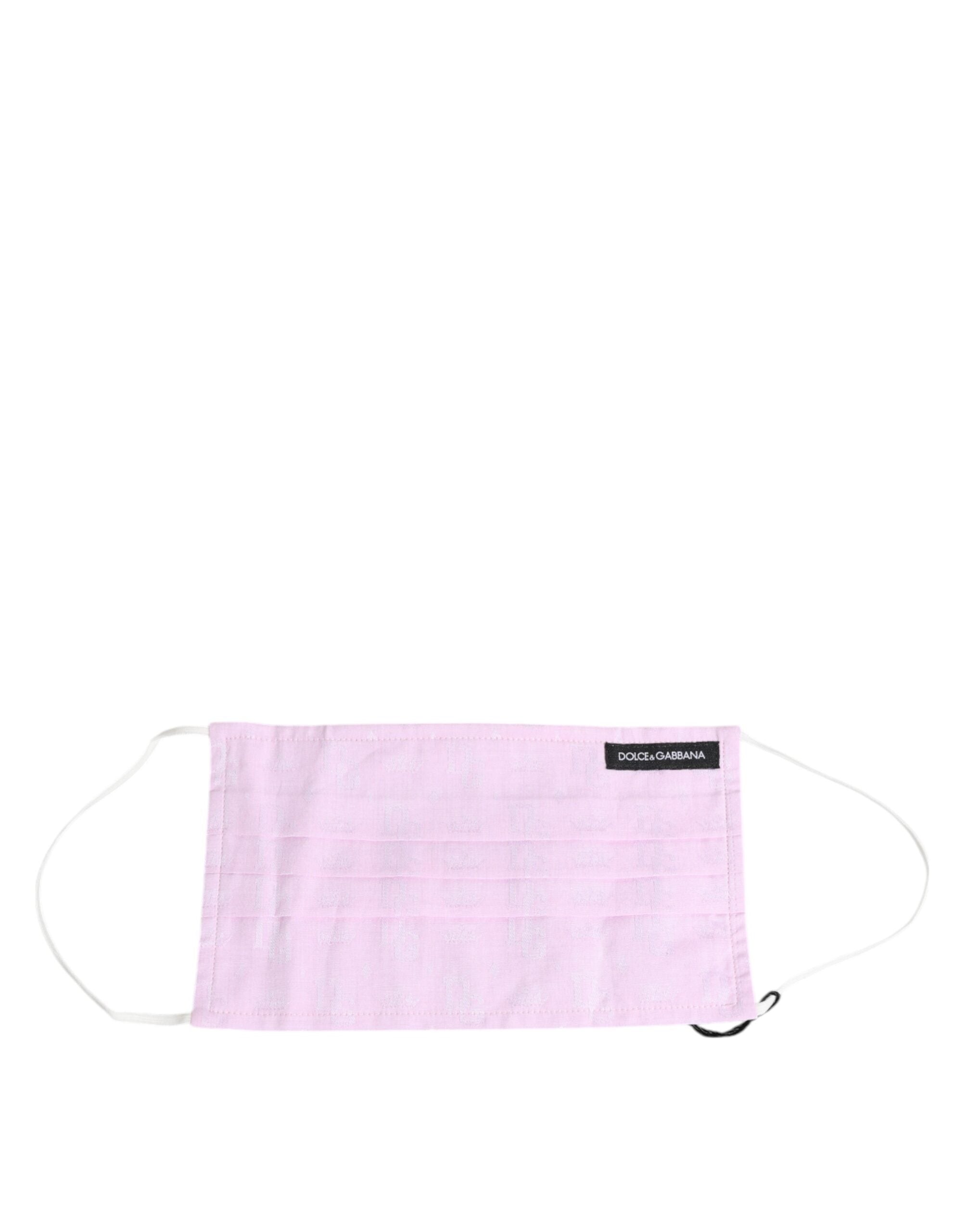 Dolce & Gabbana Pink Cotton Logo Elastic Ear Strap Face Mask Dolce & Gabbana