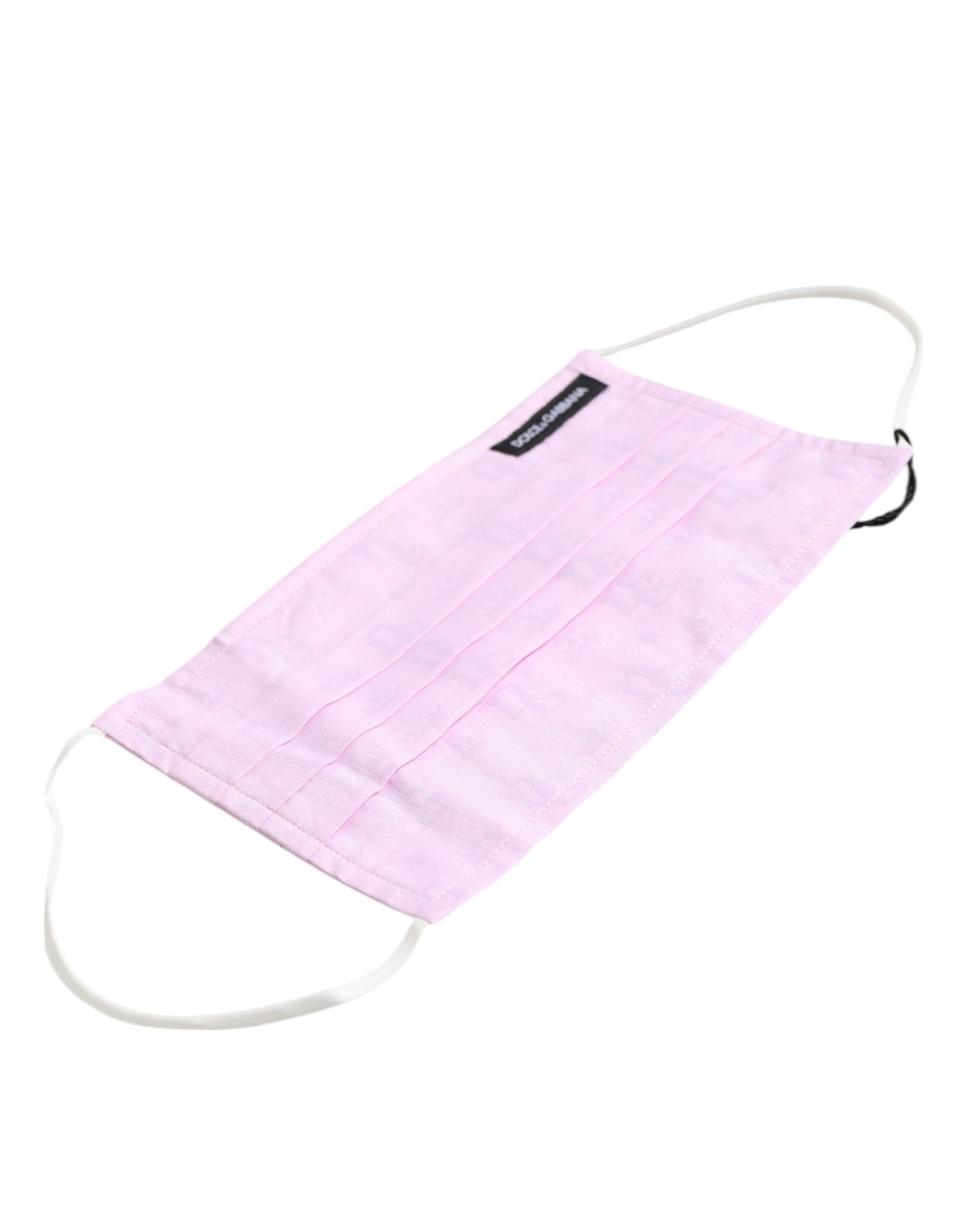 Dolce & Gabbana Pink Cotton Logo Elastic Ear Strap Face Mask Dolce & Gabbana