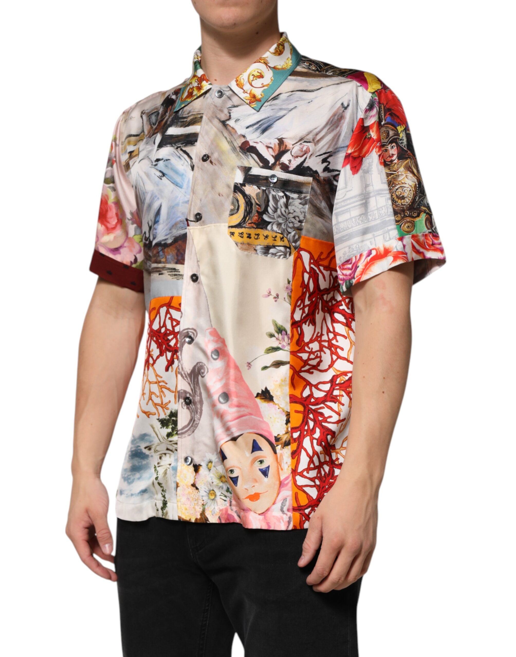 Dolce & Gabbana Multicolor Shell Print Hawaii Casual Shirt Dolce & Gabbana