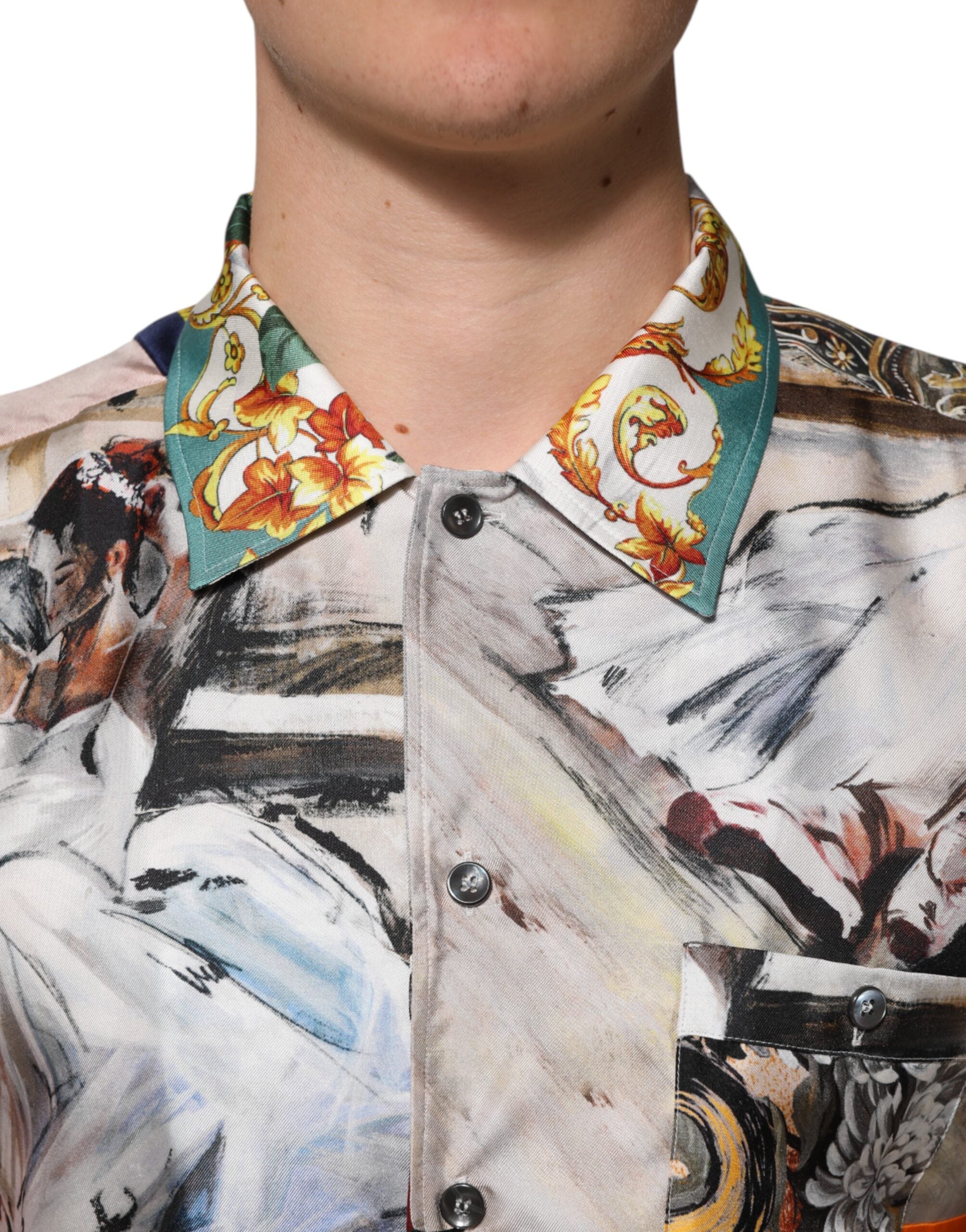 Dolce & Gabbana Multicolor Shell Print Hawaii Casual Shirt Dolce & Gabbana