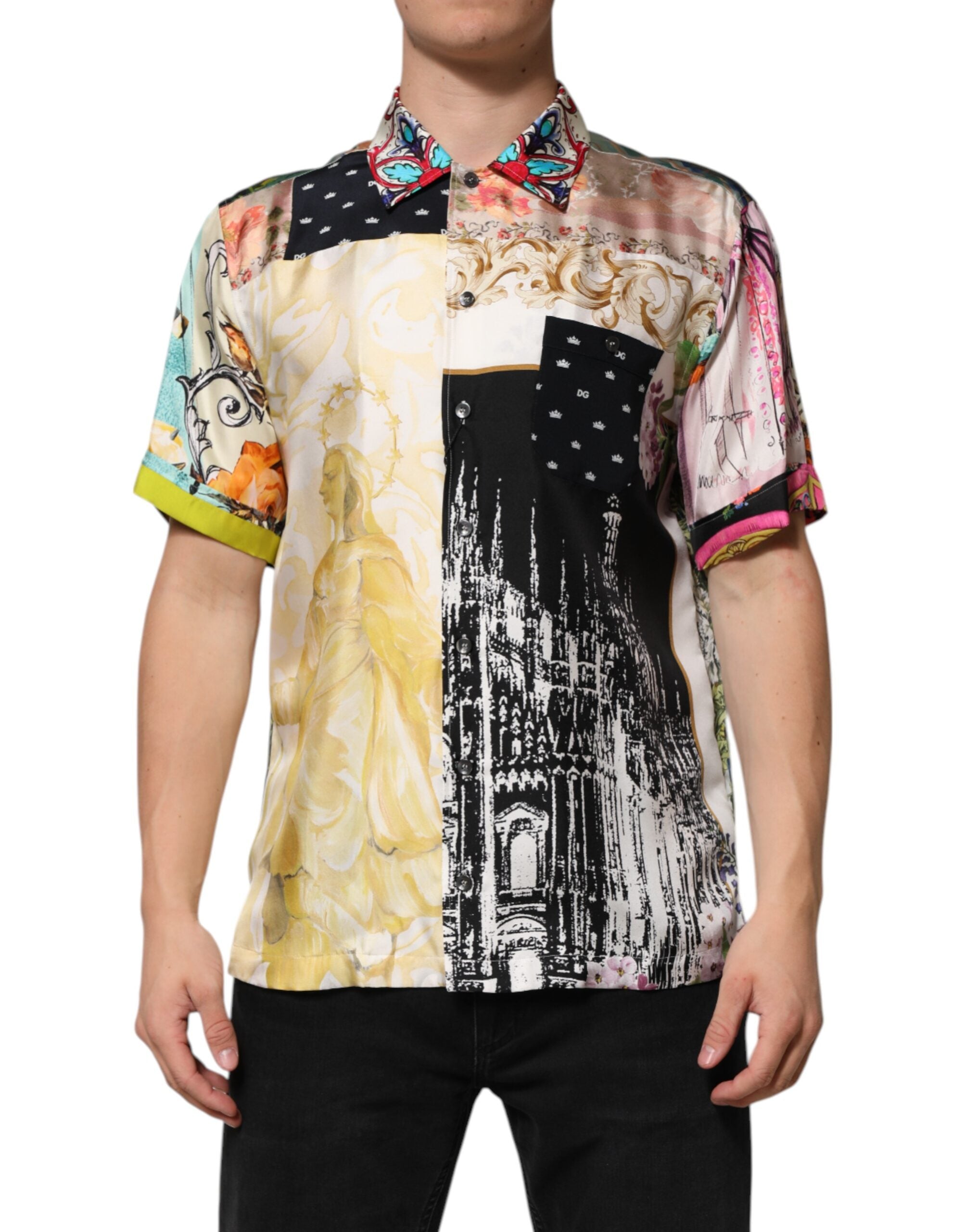 Dolce & Gabbana Multicolor Printed Button Down Casual Shirt Dolce & Gabbana