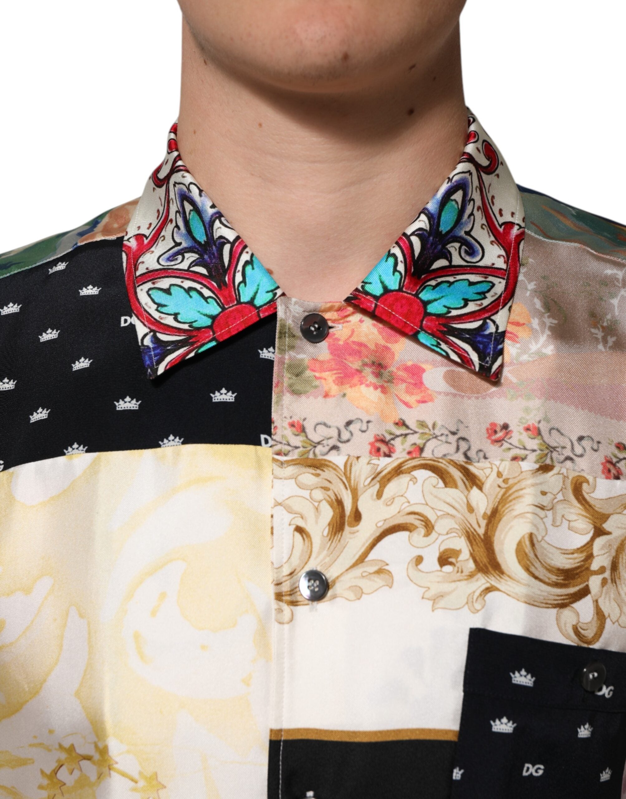 Dolce & Gabbana Multicolor Printed Button Down Casual Shirt Dolce & Gabbana