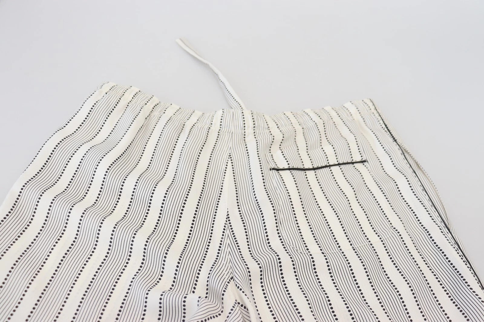 Dolce & Gabbana White Stripes Silk Lounge Trouser Pants Dolce & Gabbana