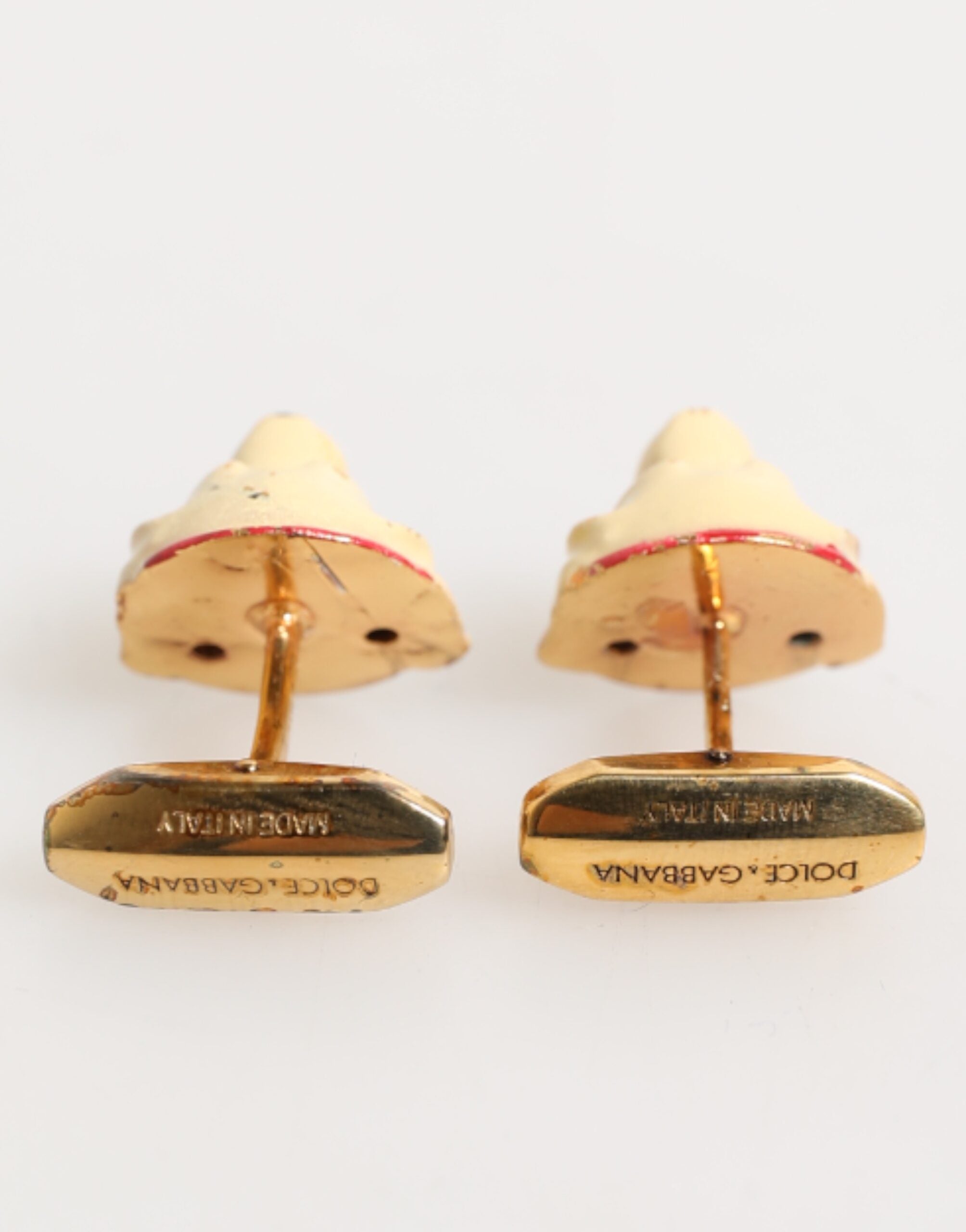 Dolce & Gabbana Brass Gold Tone Dog Puppy Men's Accessories Cufflink Dolce & Gabbana