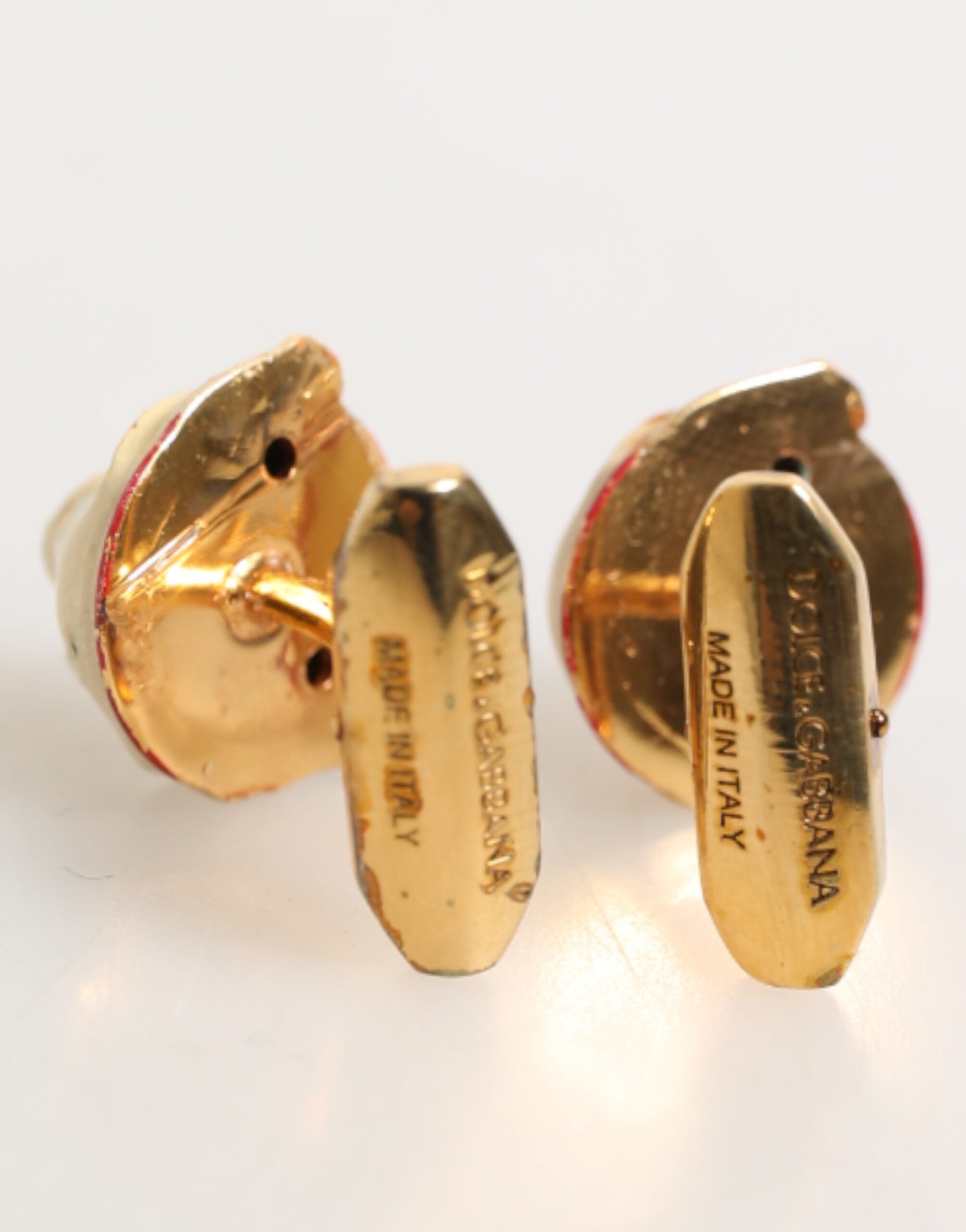 Dolce & Gabbana Brass Gold Tone Dog Puppy Men's Accessories Cufflink Dolce & Gabbana