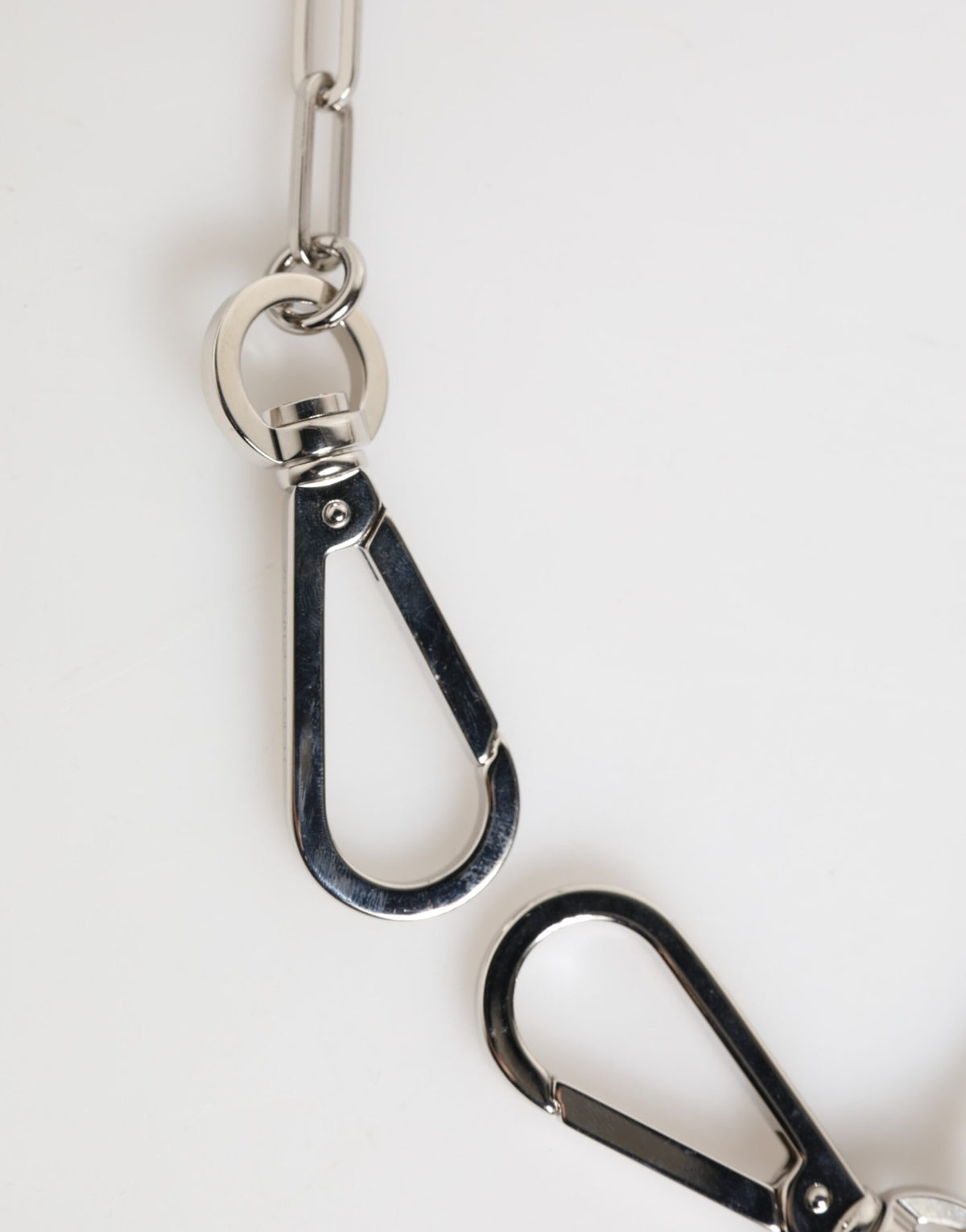 Dolce & Gabbana Silver Tone Metal Chain DG Logo Pendant Men Necklace