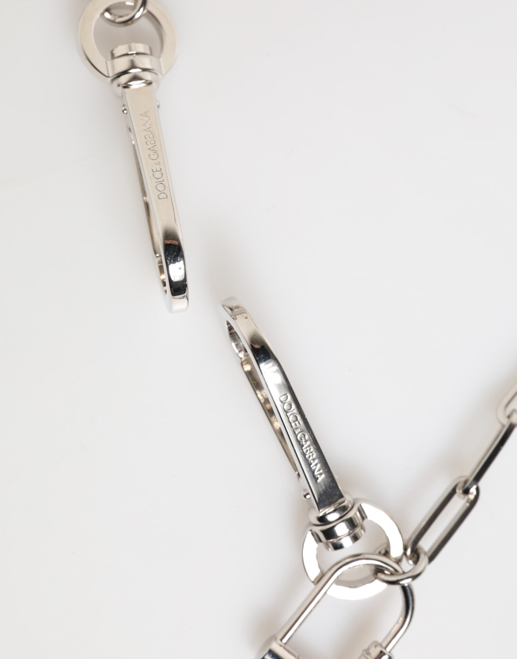 Dolce & Gabbana Silver Tone Metal Chain DG Logo Pendant Men Necklace Dolce & Gabbana