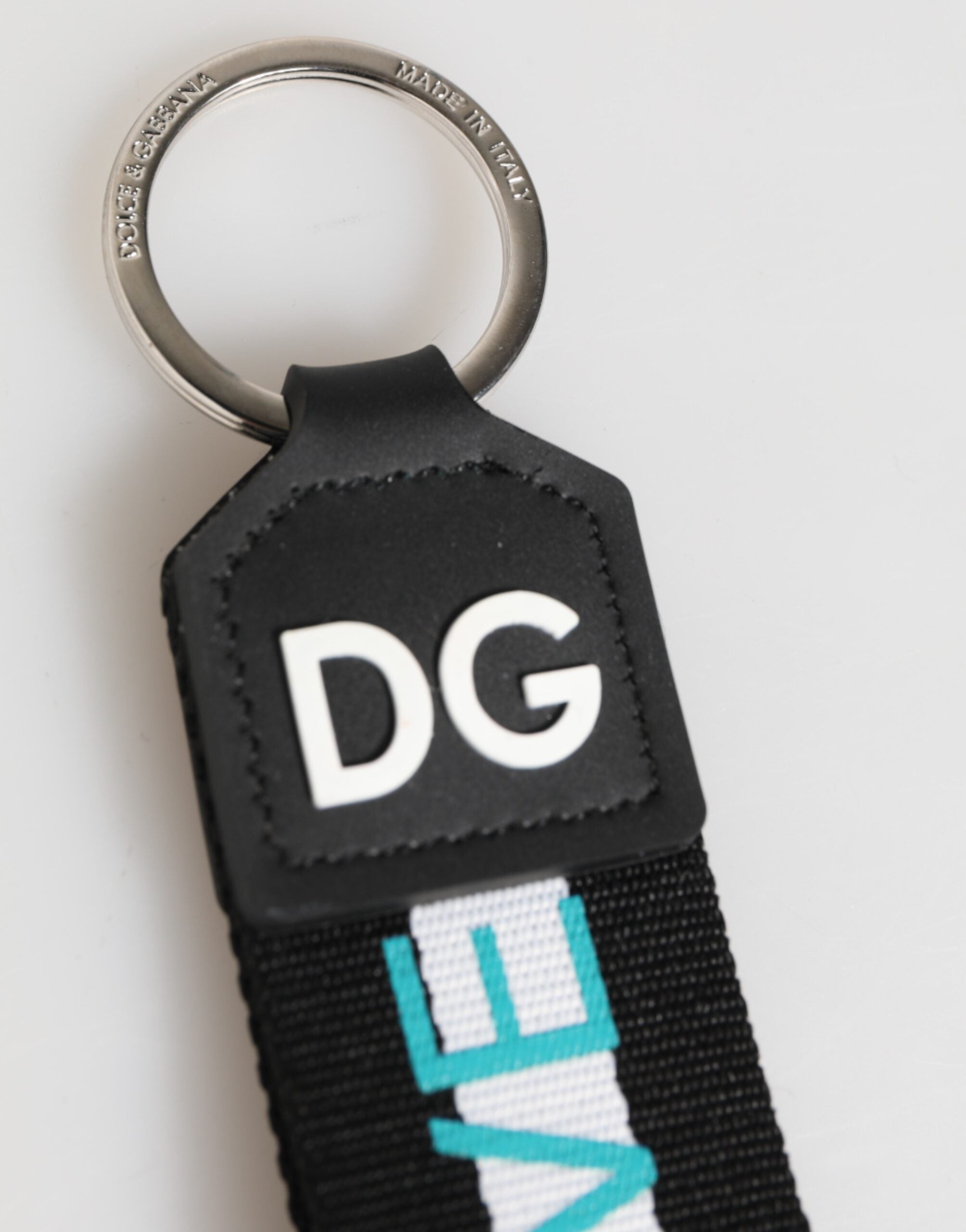Dolce & Gabbana Multicolor Logo Polyester Brass Holder Keychain Keyring Dolce & Gabbana