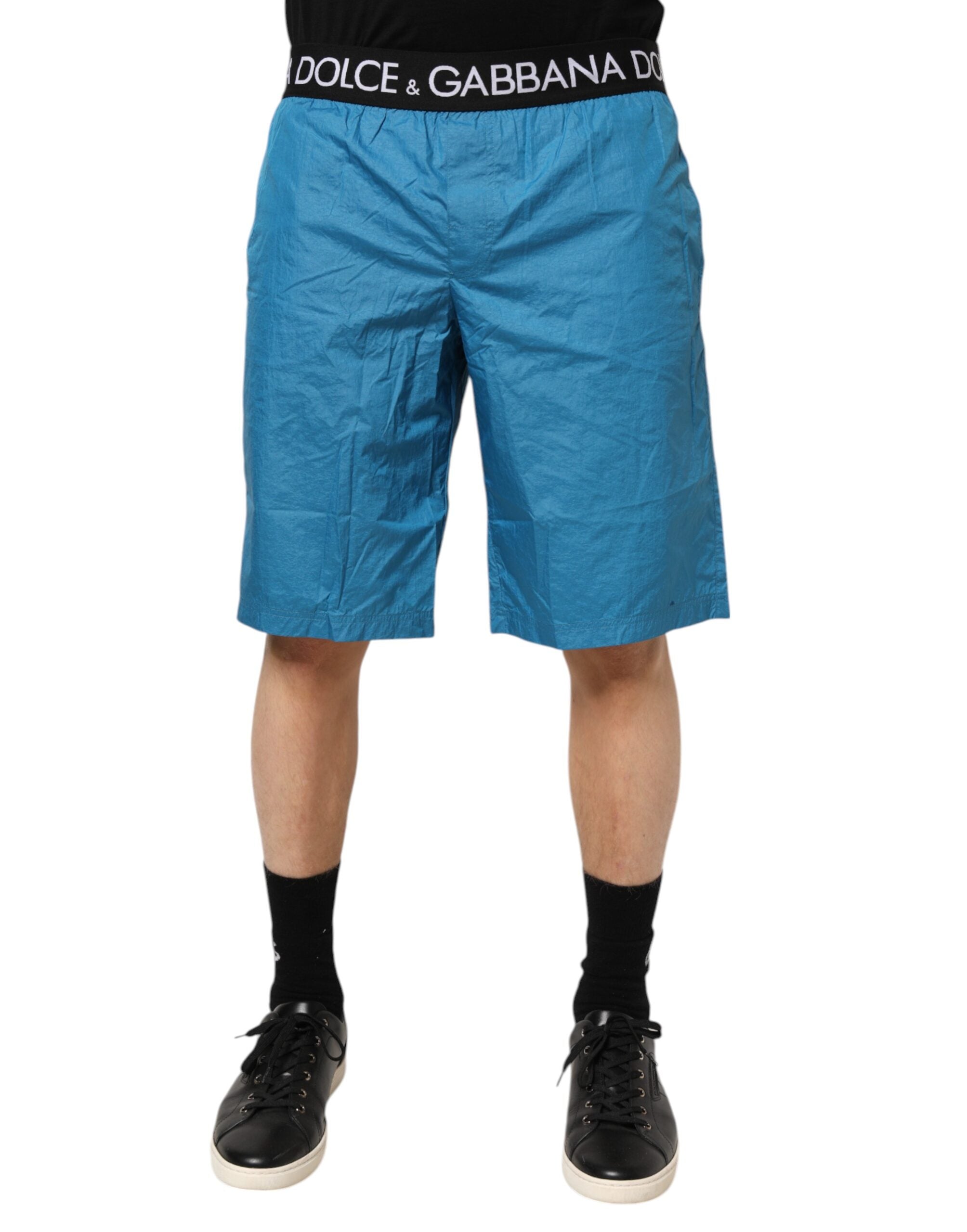 Dolce & Gabbana Blue Logo Waistband Beachwear Shorts Swimwear Dolce & Gabbana