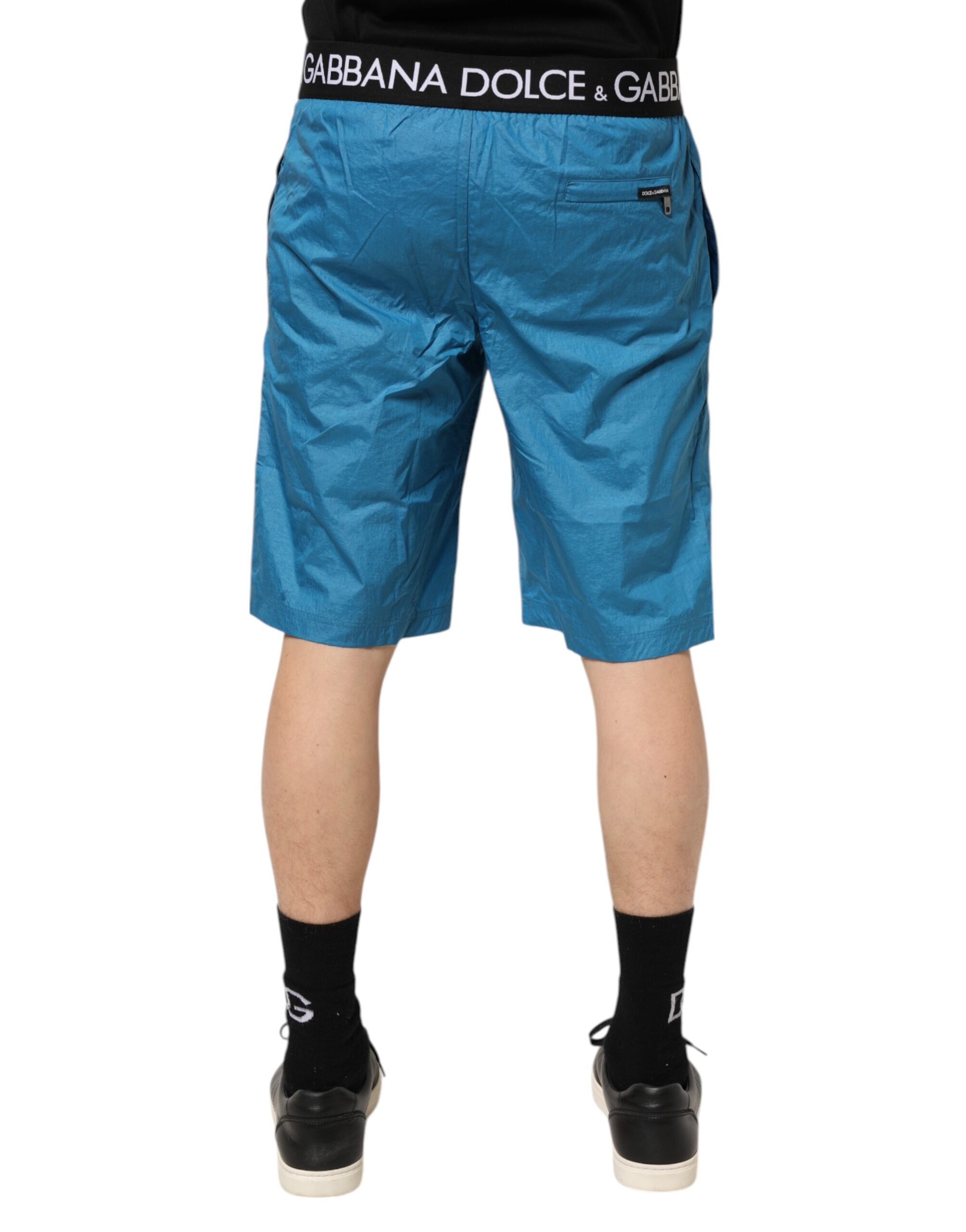 Dolce & Gabbana Blue Logo Waistband Beachwear Shorts Swimwear Dolce & Gabbana