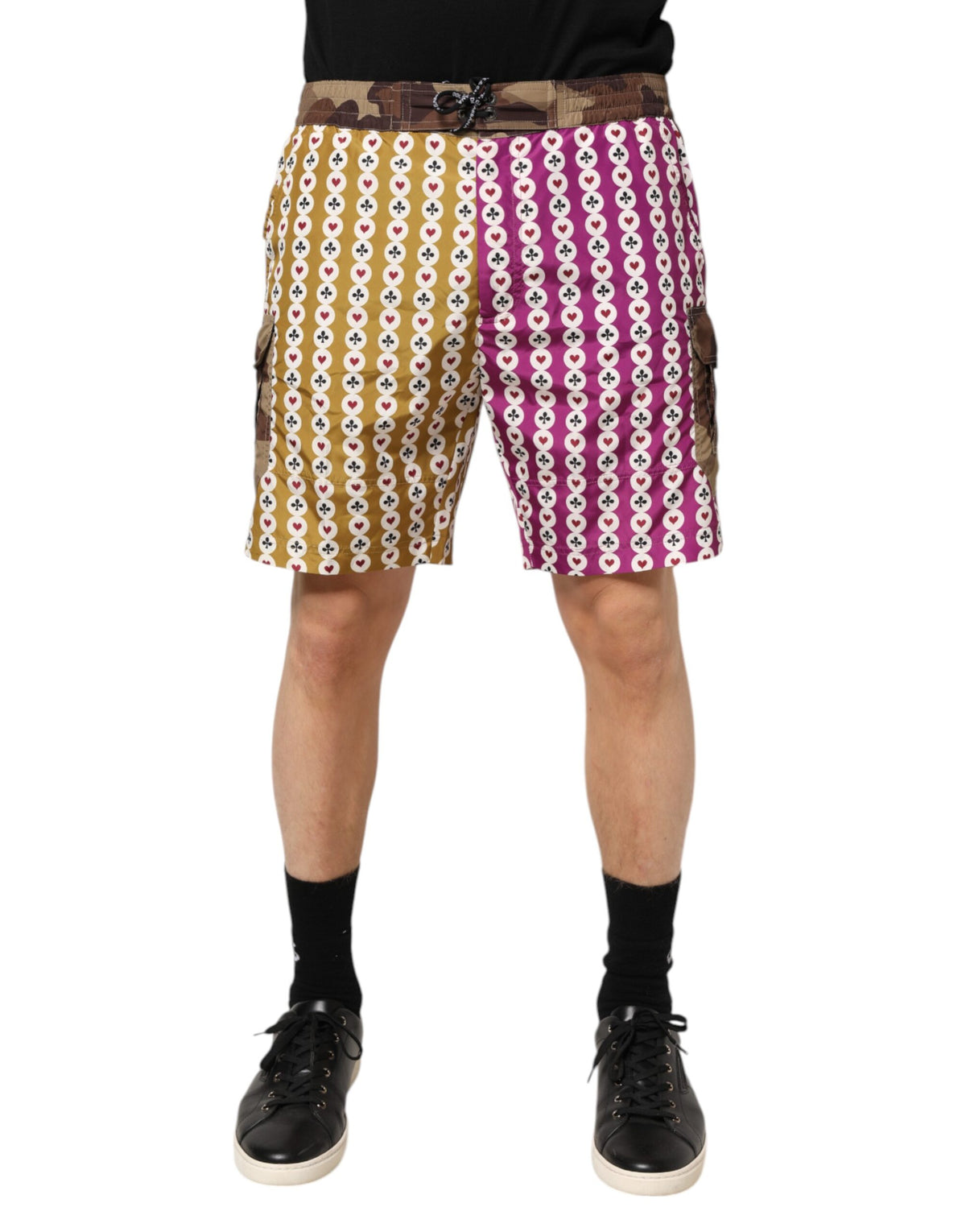 Dolce & Gabbana Multicolor Playing Card Camouflage Shorts Swimwear