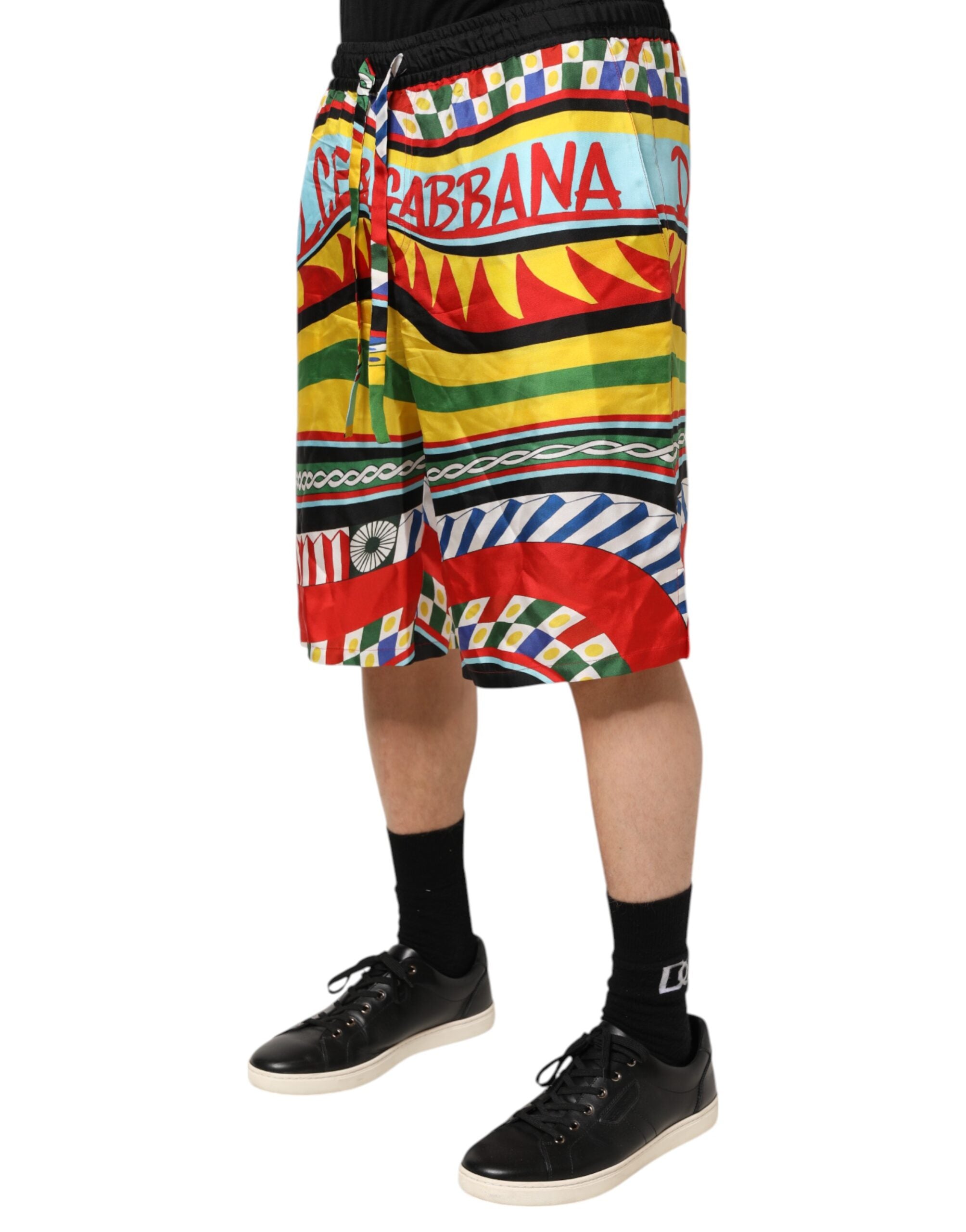Dolce & Gabbana Multicolor Sicilian Carretto Shorts Swimwear Dolce & Gabbana