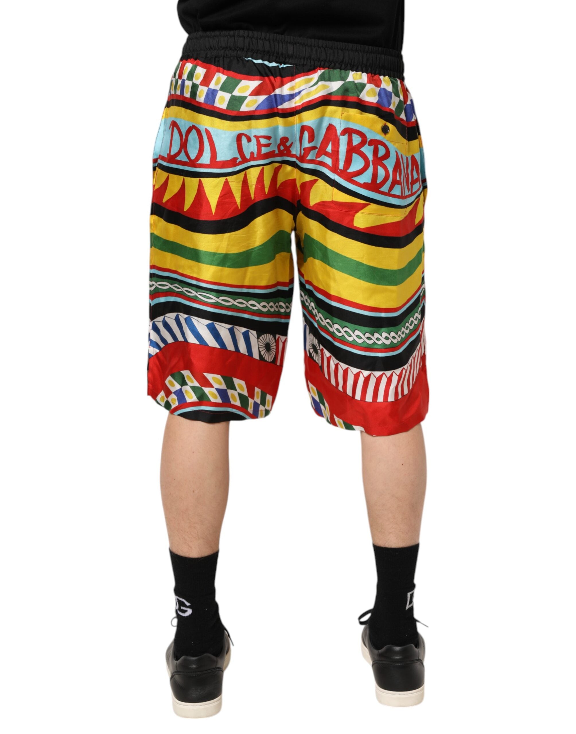 Dolce & Gabbana Multicolor Sicilian Carretto Shorts Swimwear Dolce & Gabbana