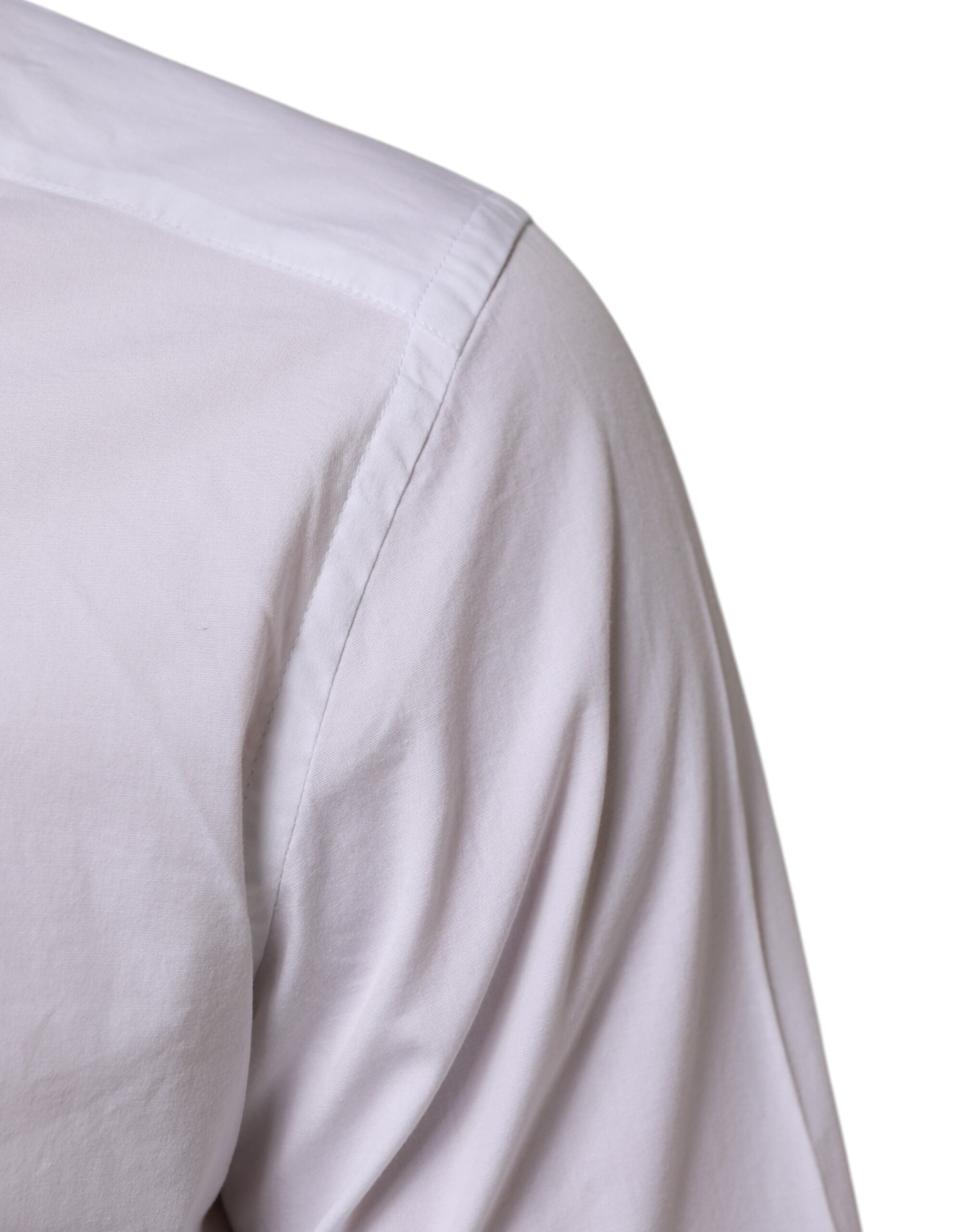 Dolce & Gabbana White Cotton GOLD Long Sleeves Formal Men Shirt Dolce & Gabbana