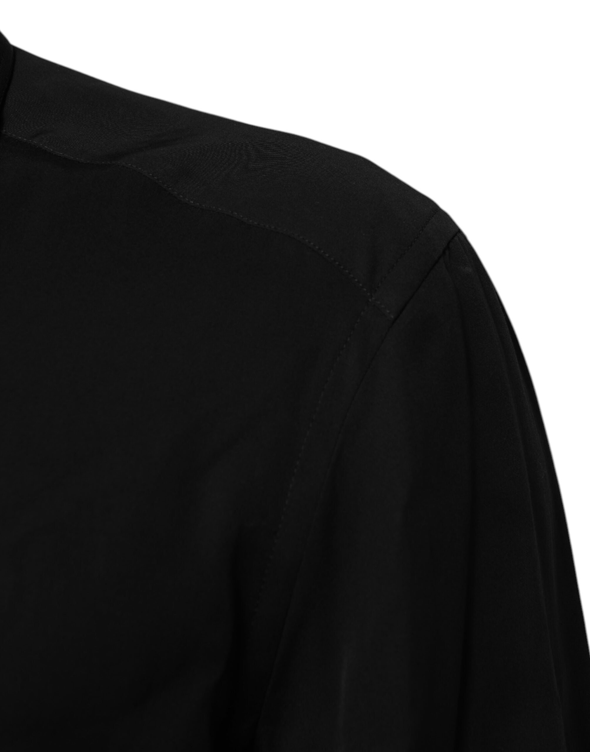 Dolce & Gabbana Black Viscose Long Sleeve Formal Dress Shirt Dolce & Gabbana