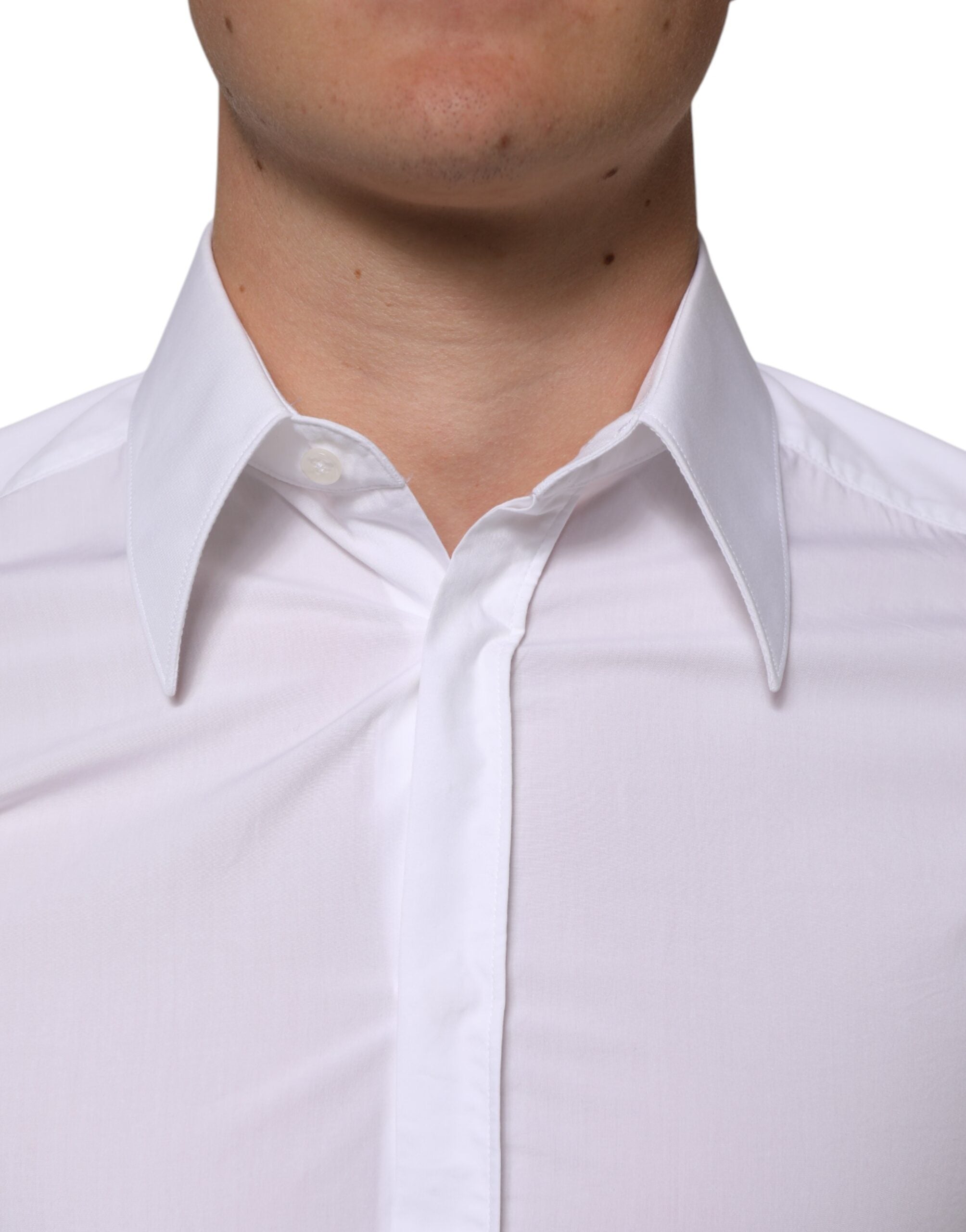 Dolce & Gabbana White Cotton MARTINI Long Sleeve Dress Shirt Dolce & Gabbana