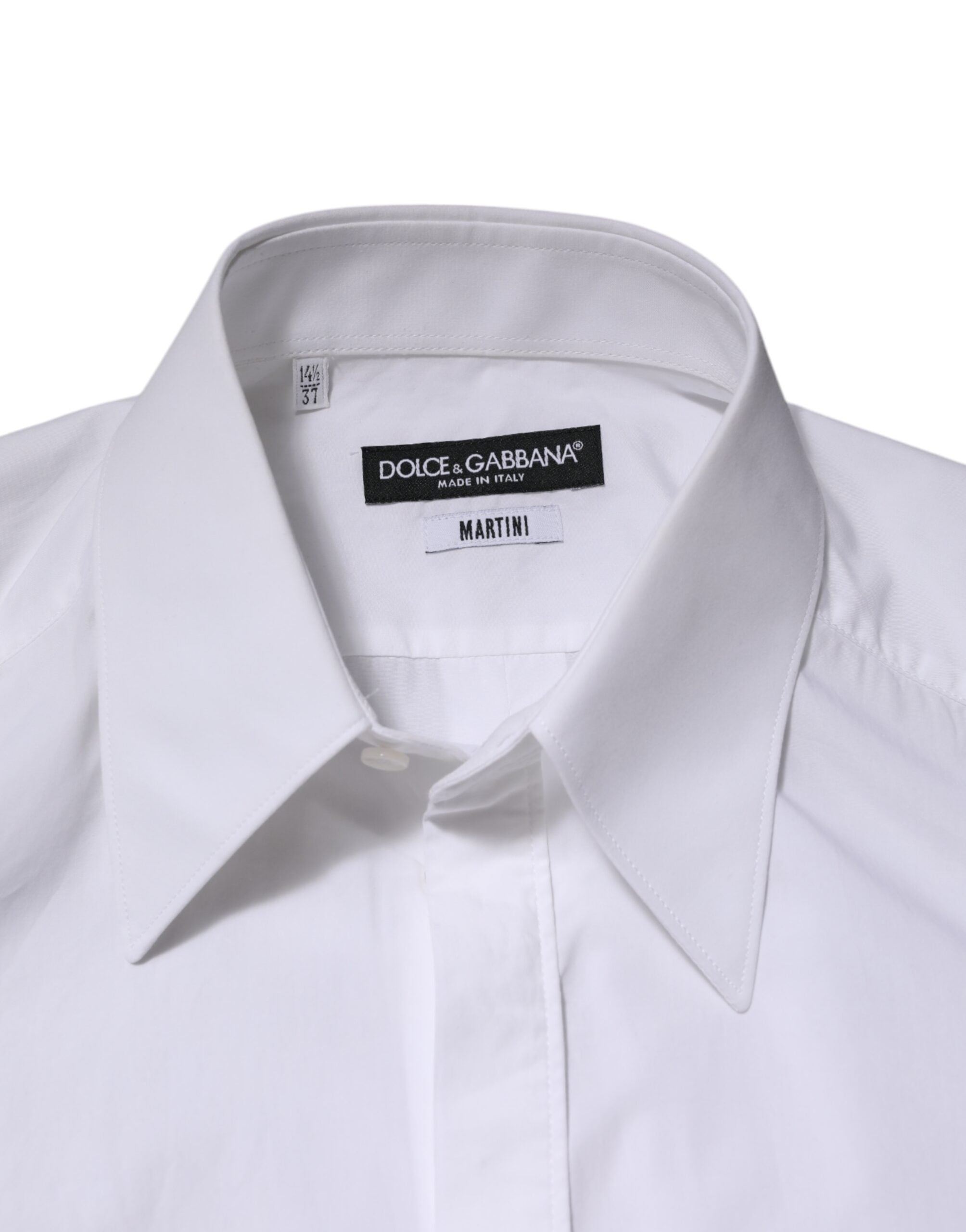 Dolce & Gabbana White Cotton MARTINI Long Sleeve Dress Shirt Dolce & Gabbana