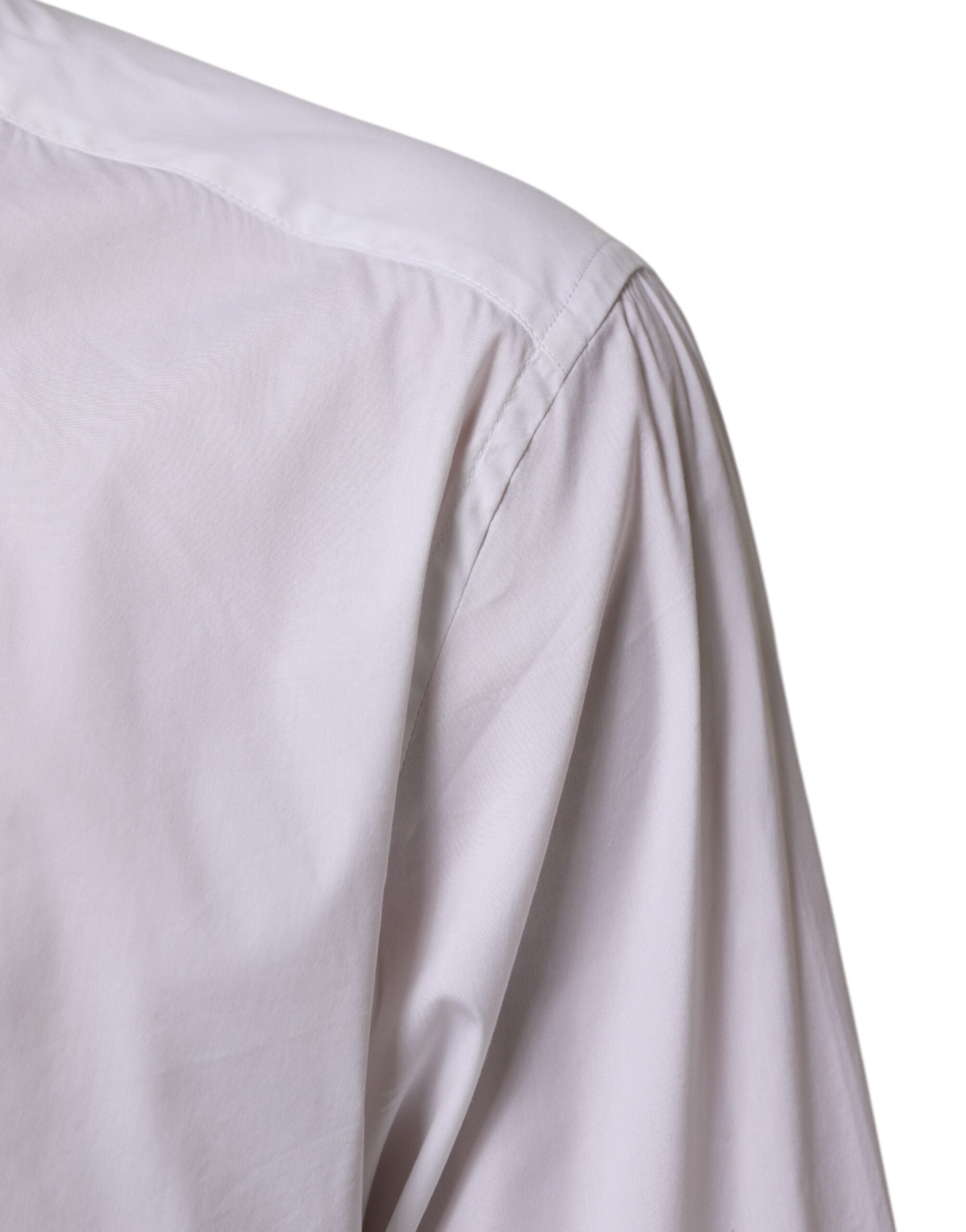 Dolce & Gabbana White Cotton GOLD Long Sleeves Formal Shirt Dolce & Gabbana