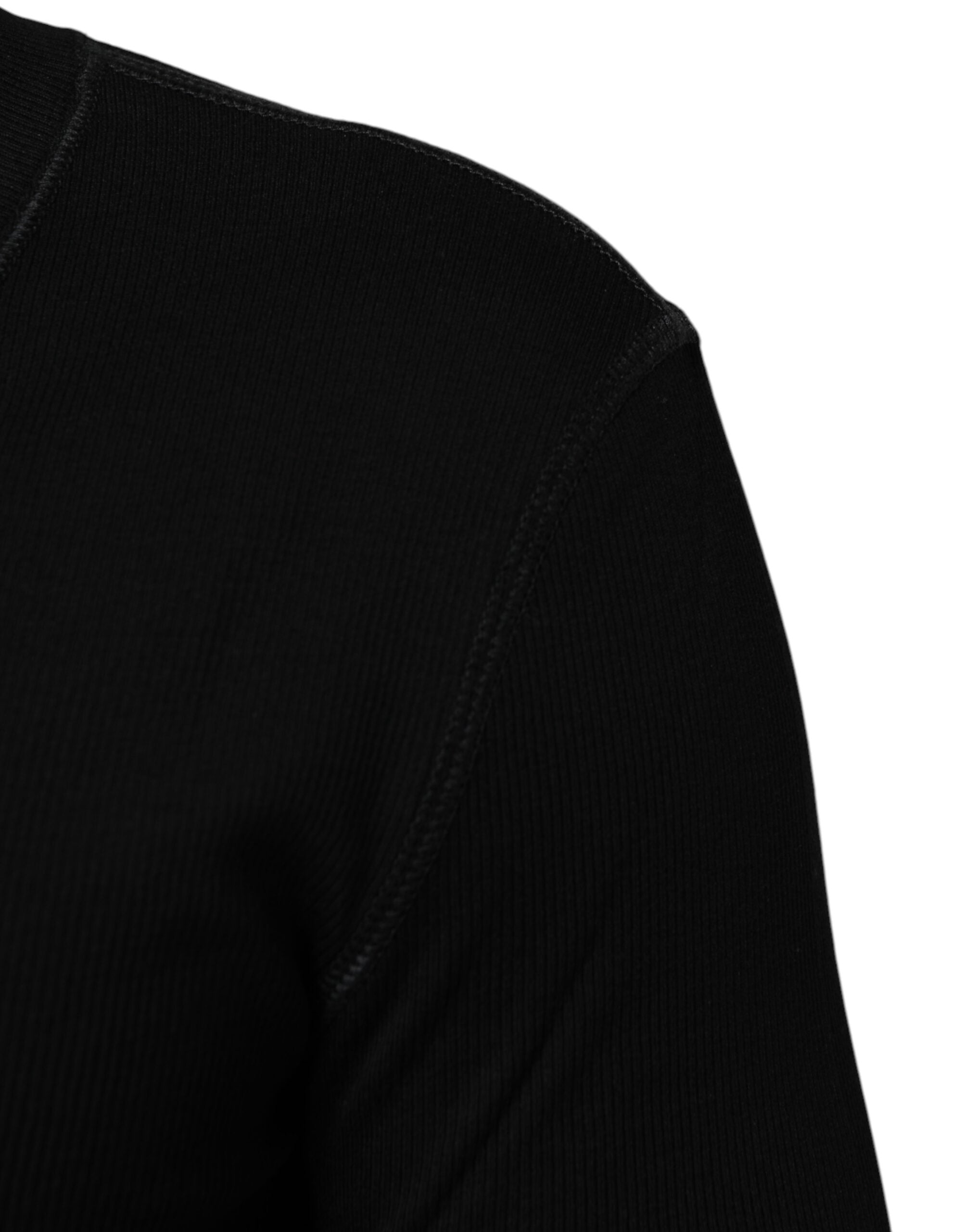 Dolce & Gabbana Black Cotton Button Up Men Cardigan Sweater Dolce & Gabbana
