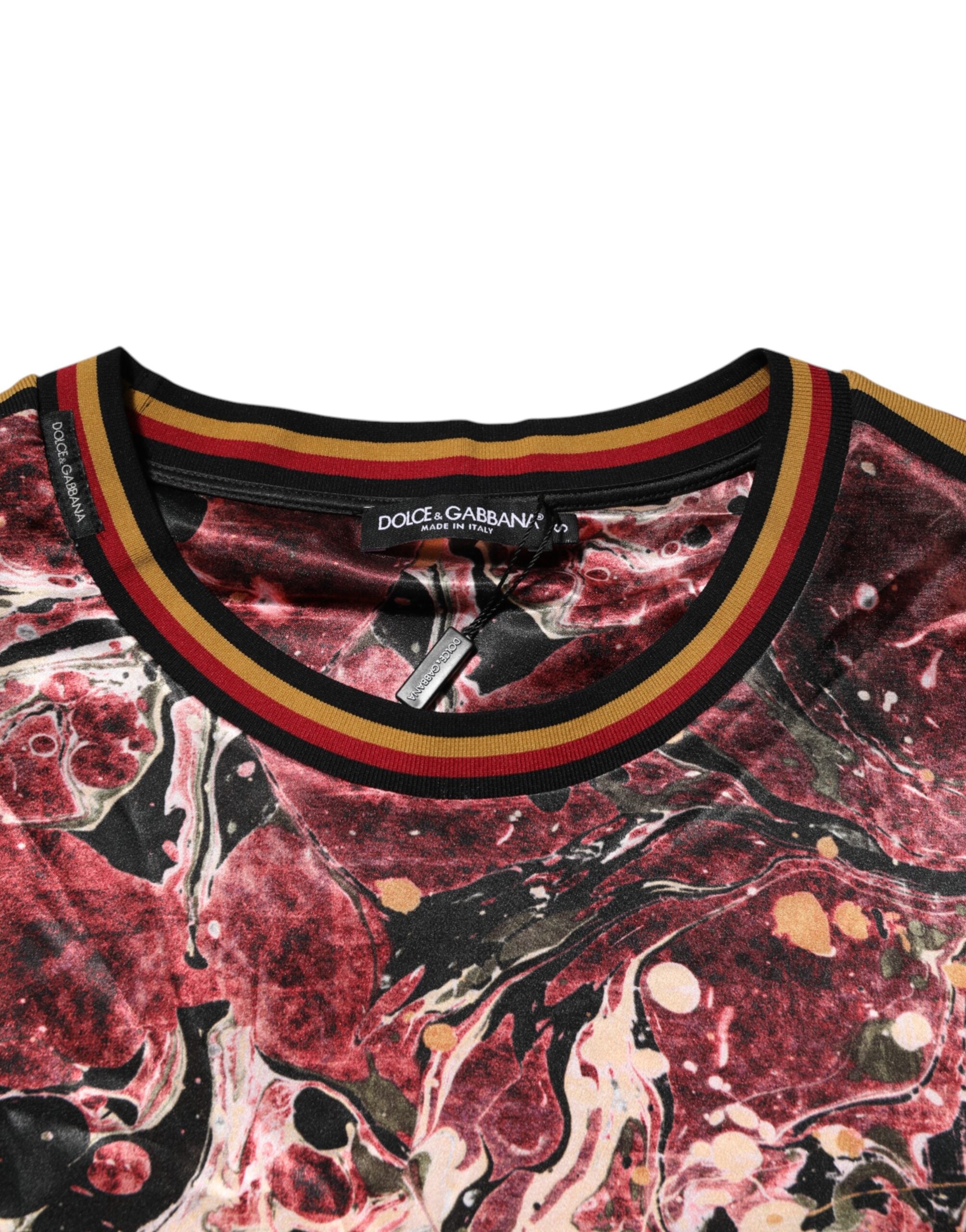 Dolce & Gabbana Multicolor Polyester Marble Print Oversize T-shirt Dolce & Gabbana